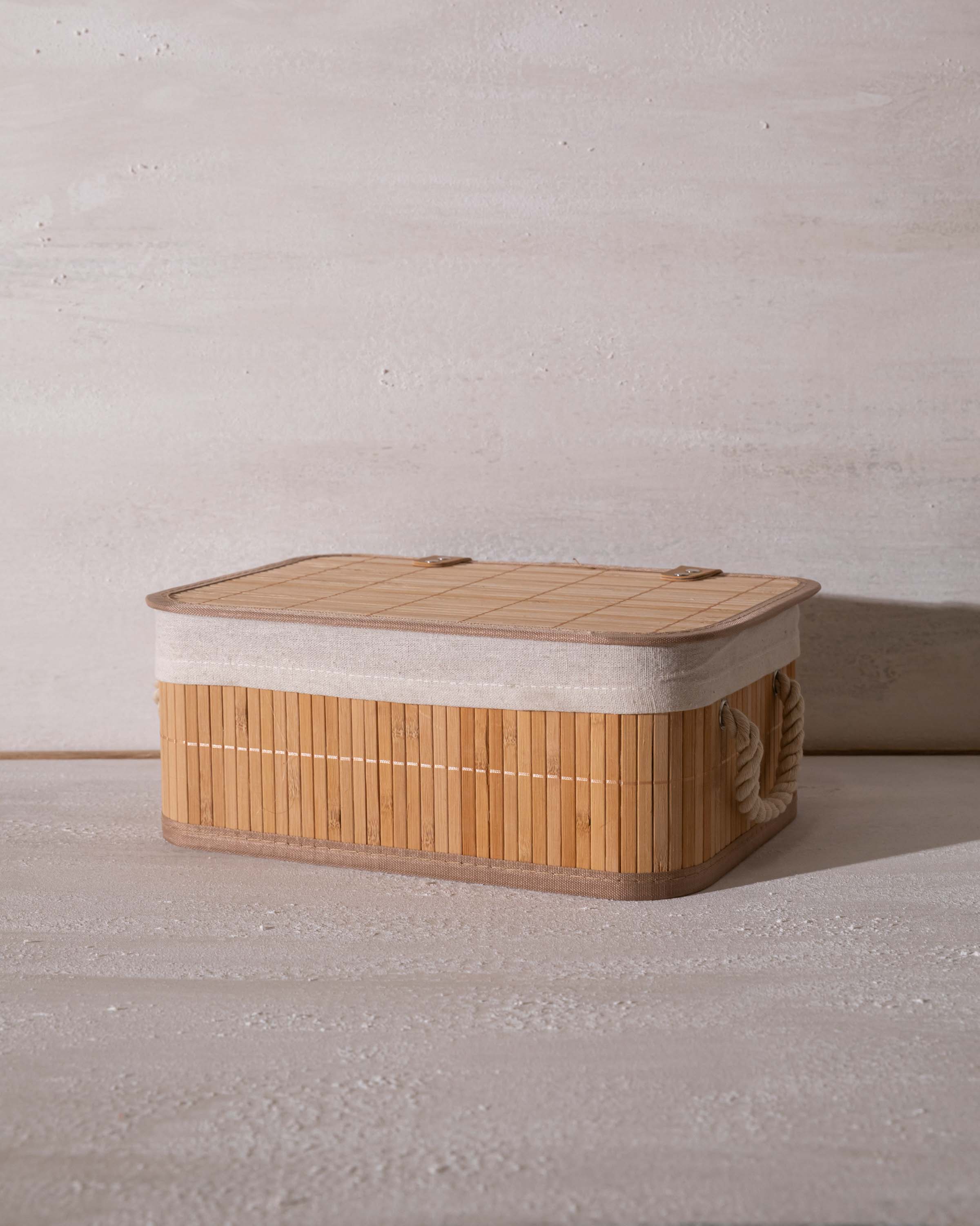 Cesta con tapa Bambú Viel Natural