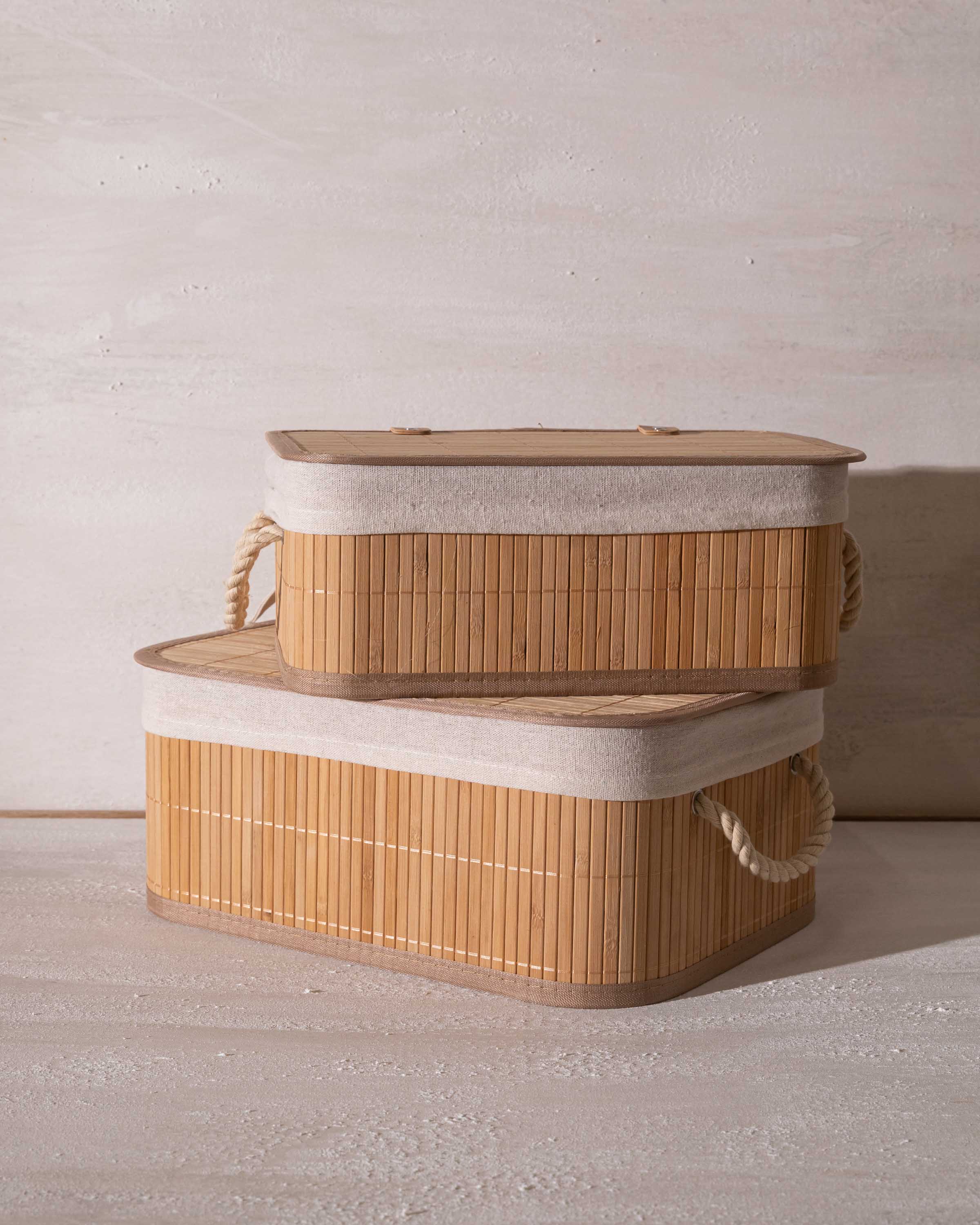 Cesta con tapa Bambú Viel Natural