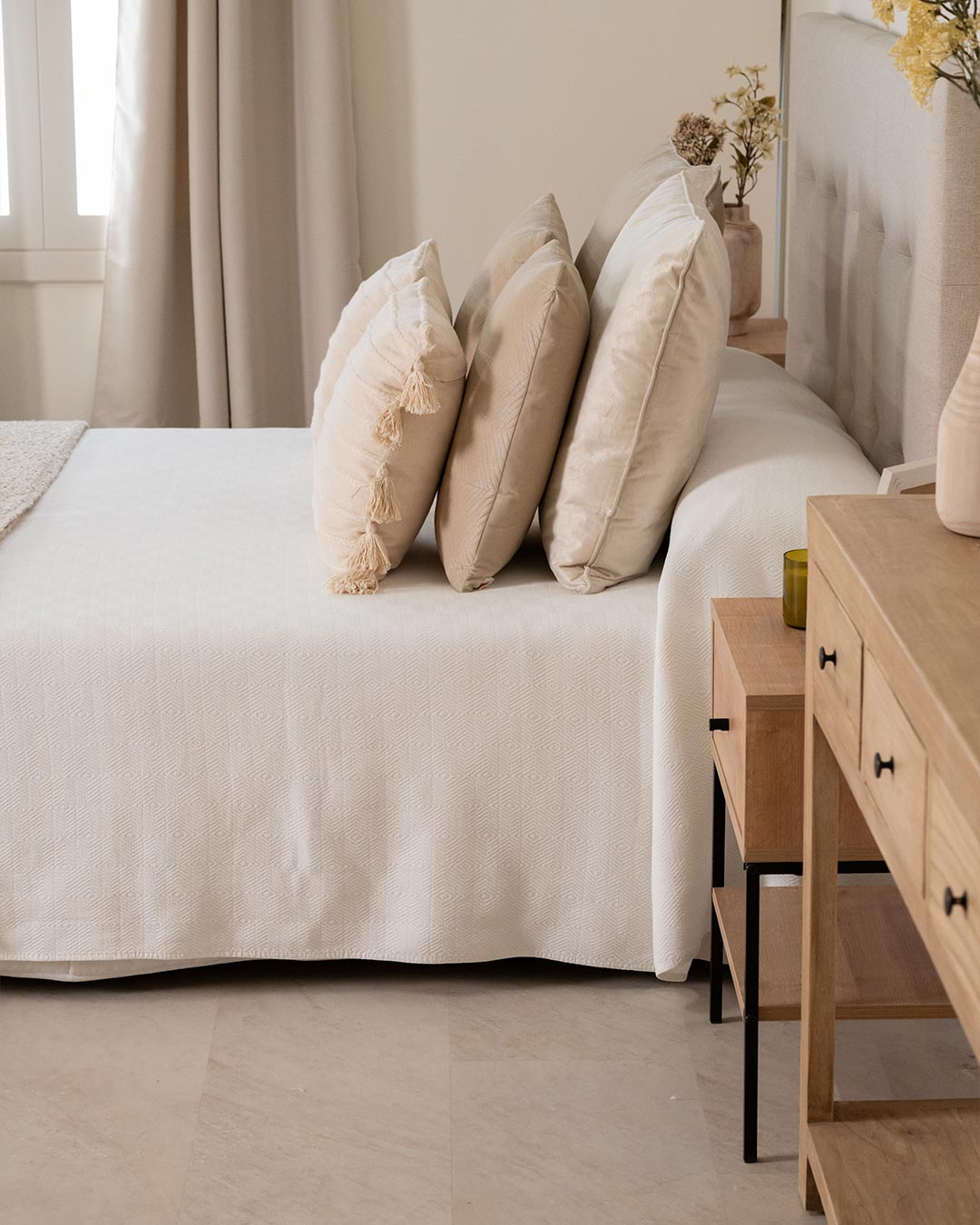 Cobrellit Cotó Jacquard Màxim Blanc