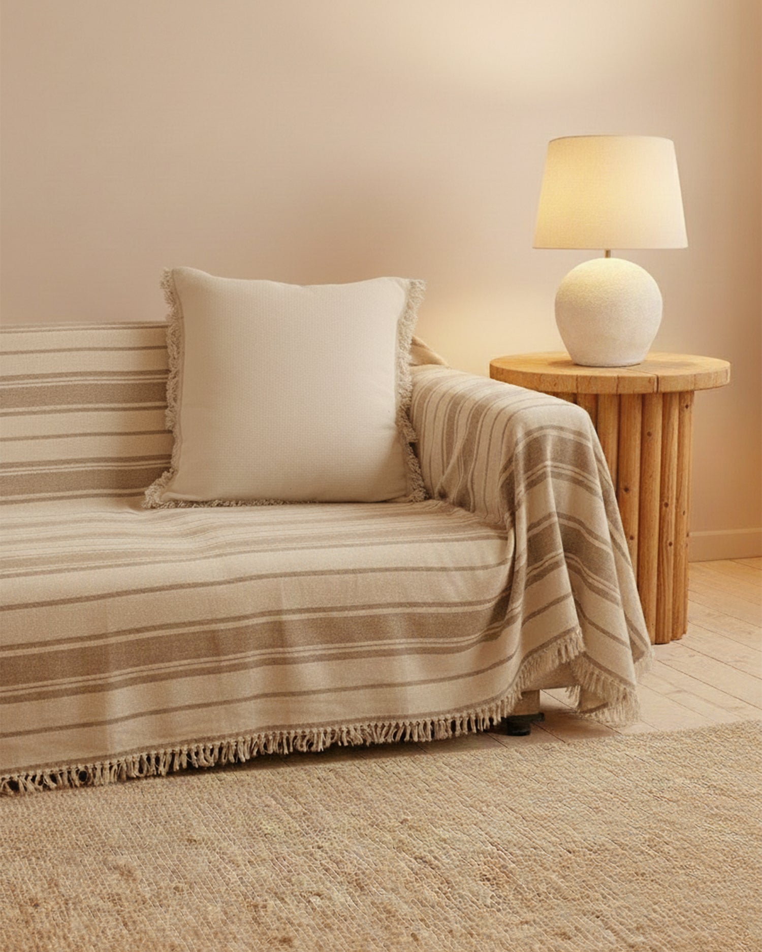 Multiusos muselina rayas natural