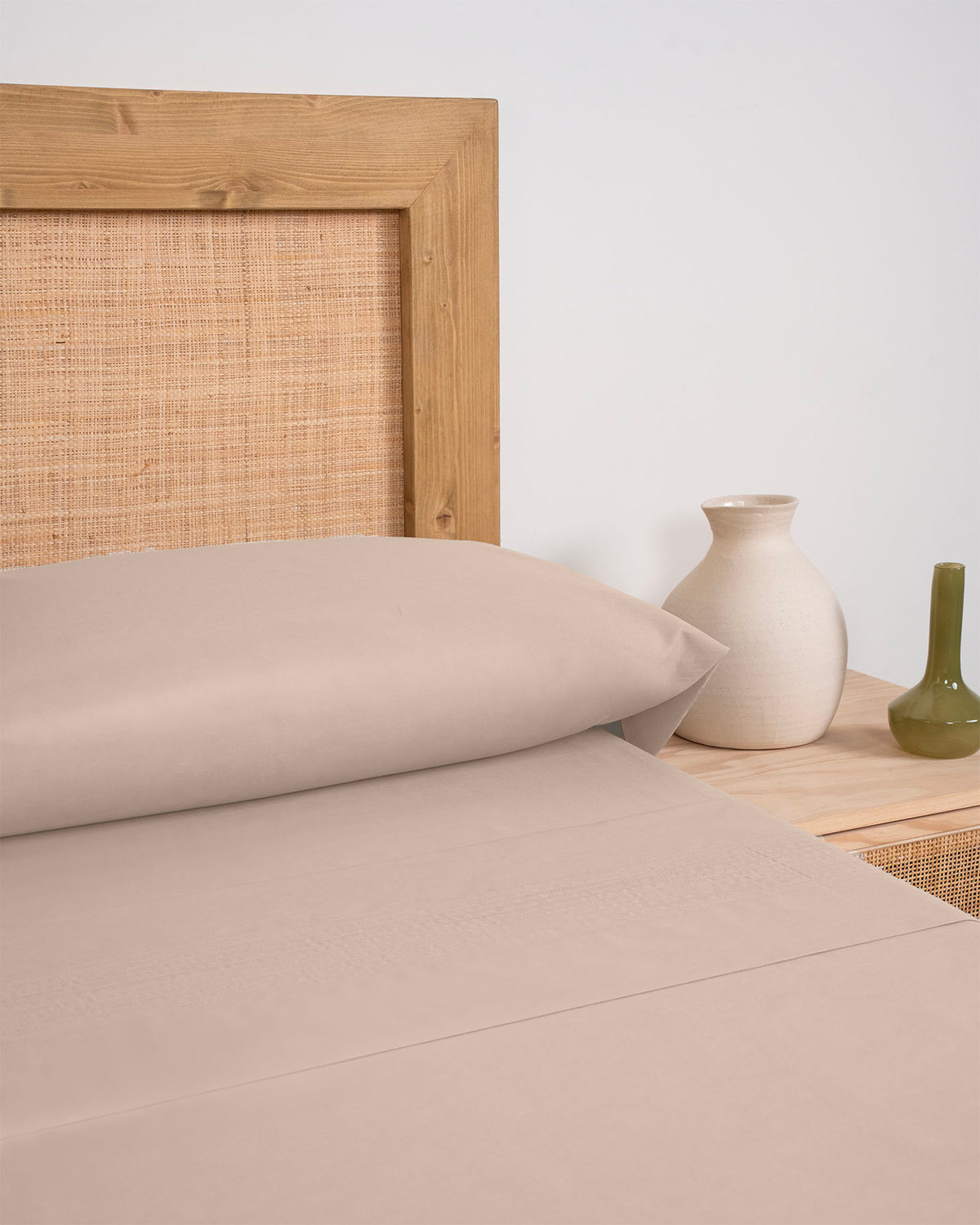 Ensemble de draps en coton Steps Taupe