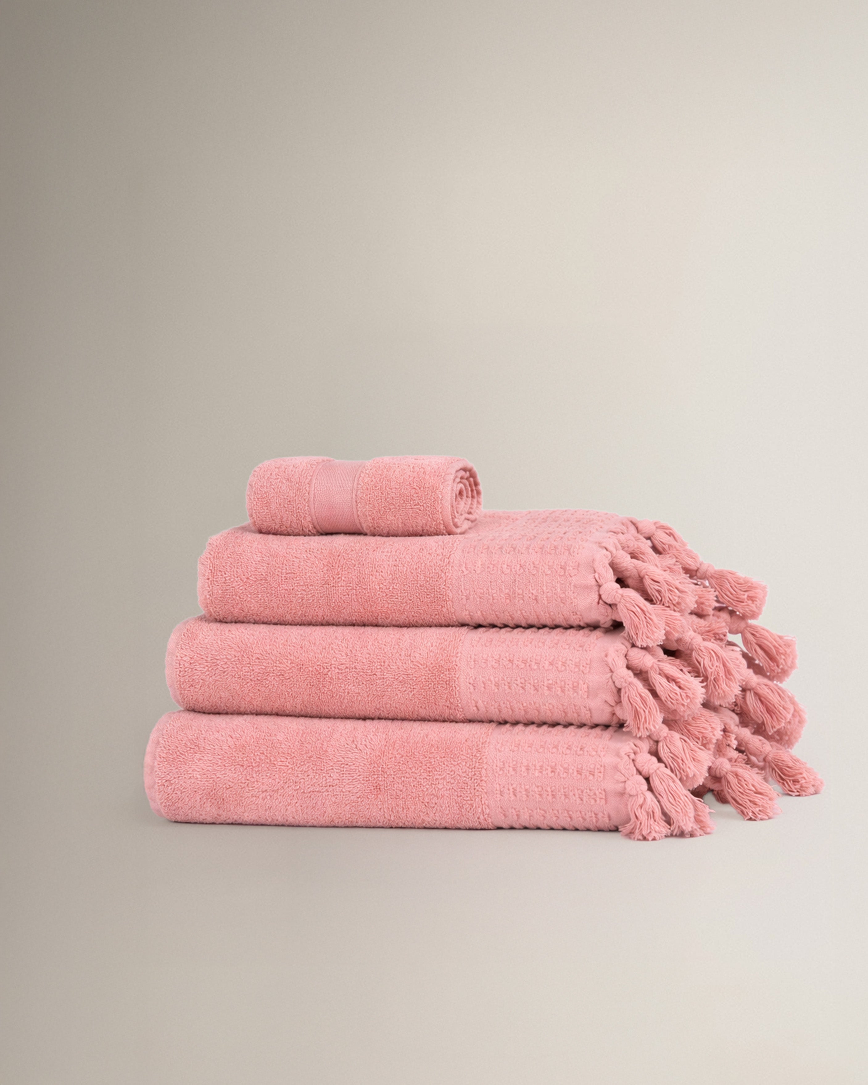 Toalla Flecos Lisa 550g Pink Baby