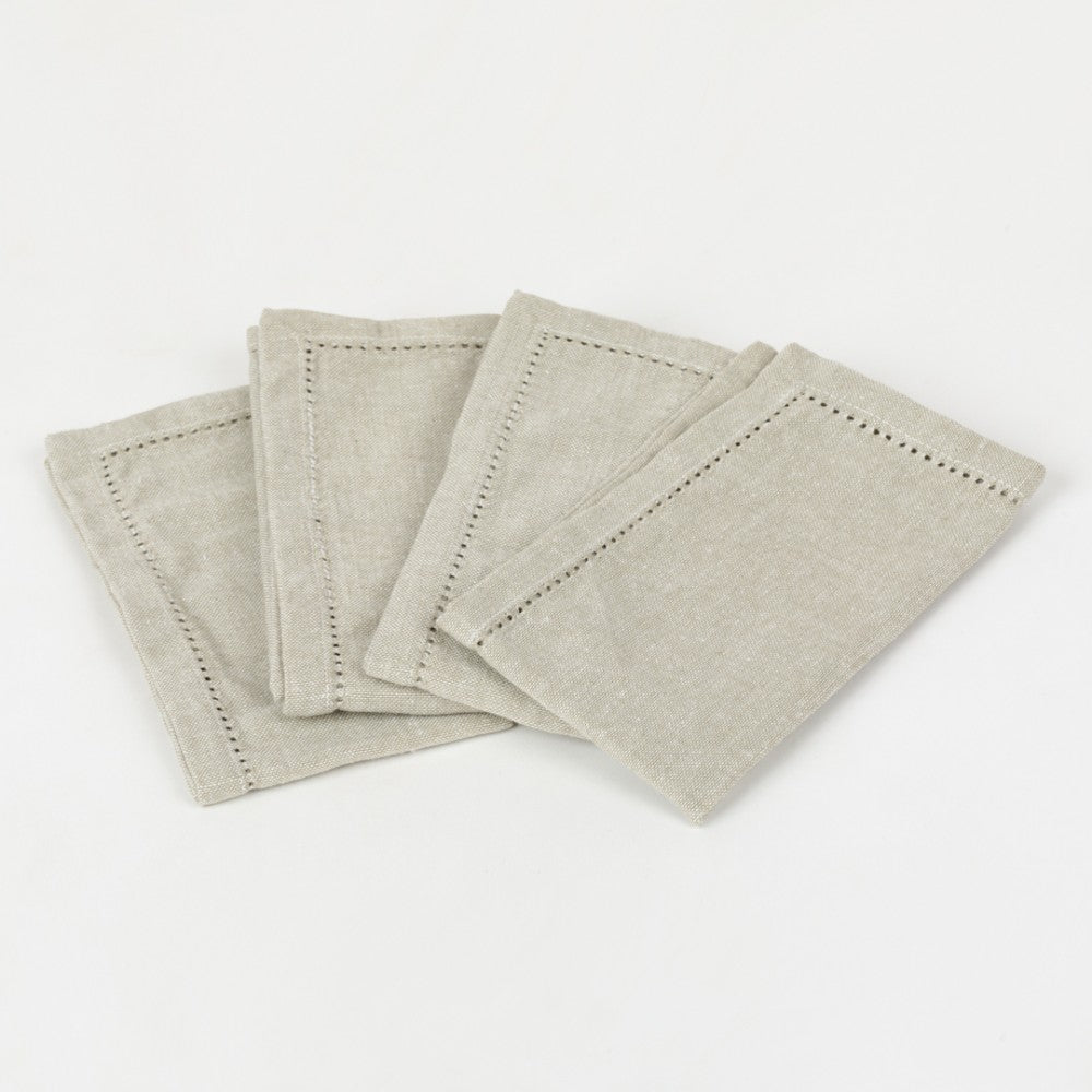 Lot de 4 serviettes grises unies