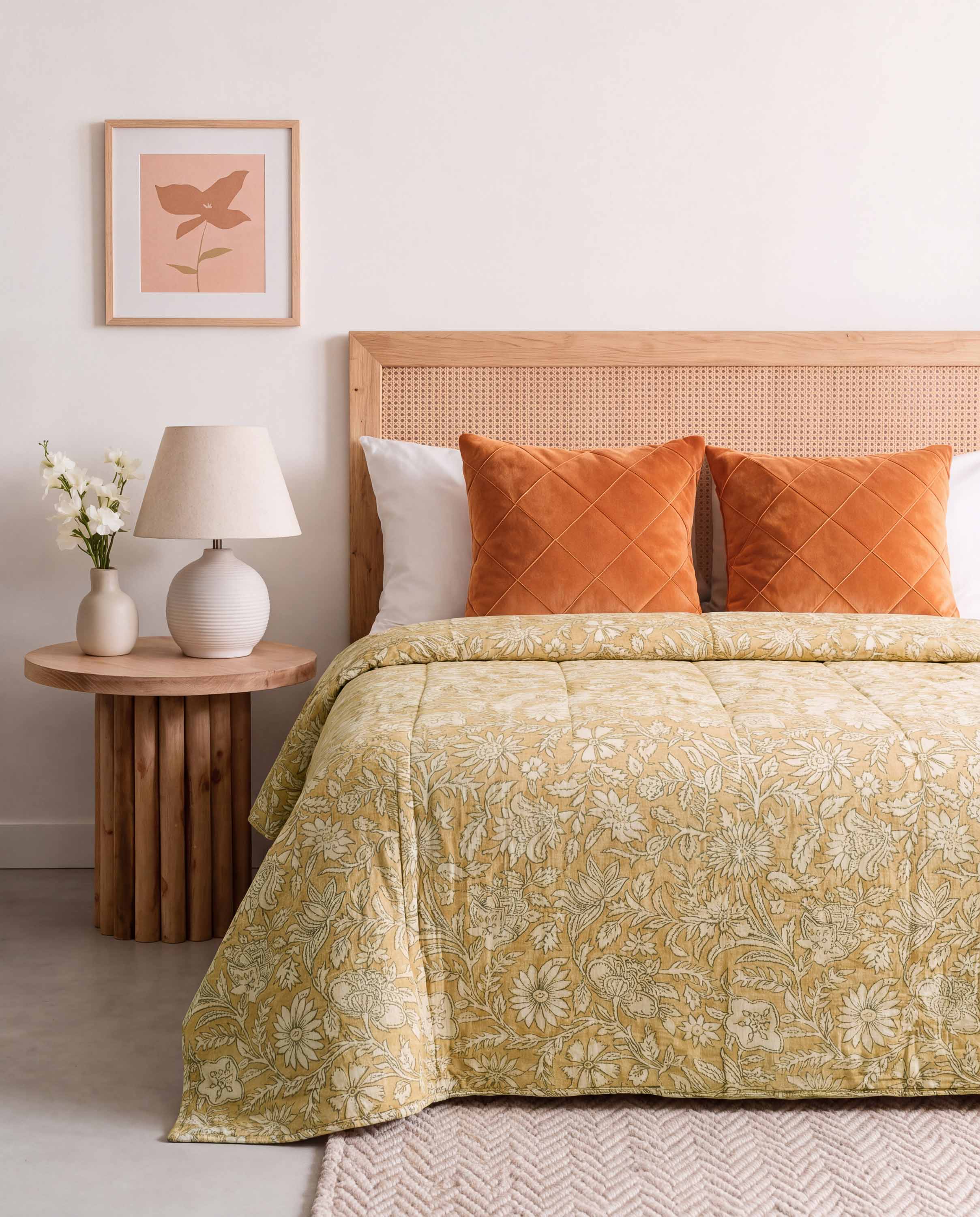 Colcha Jacquard Chenille Mastella Ocre