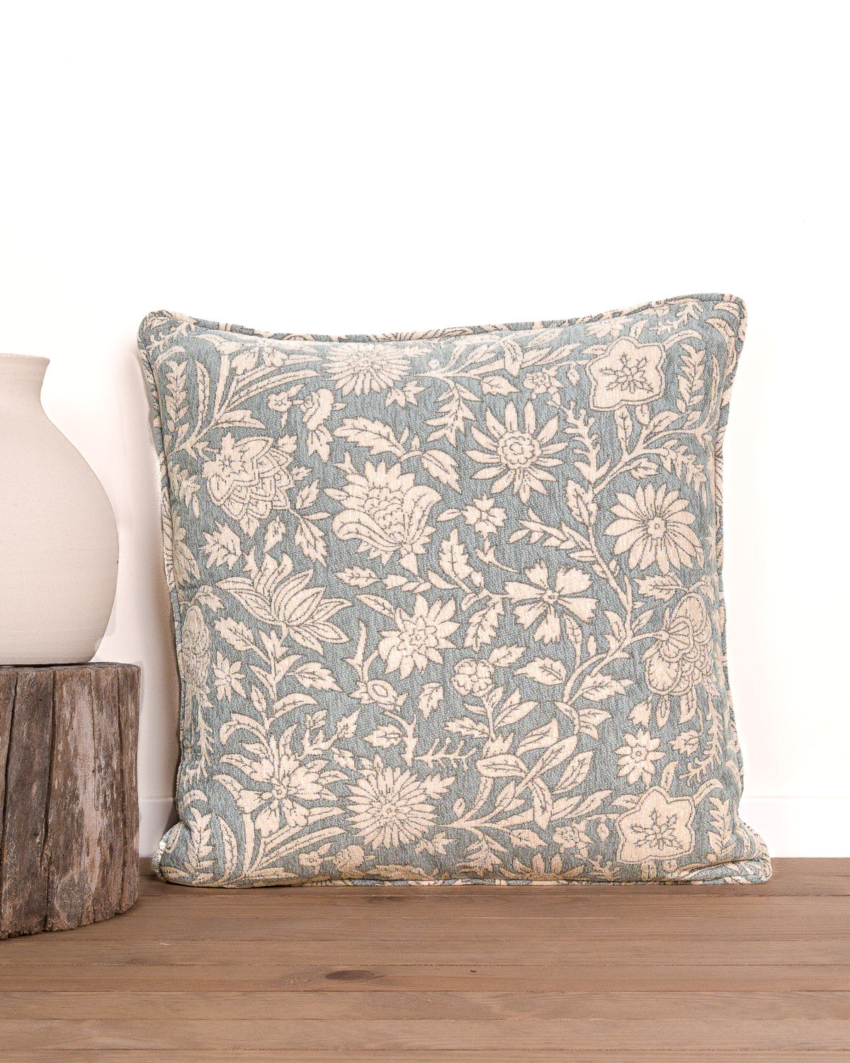 Cojín Jacquard Chenilla Mastella Verde Seco