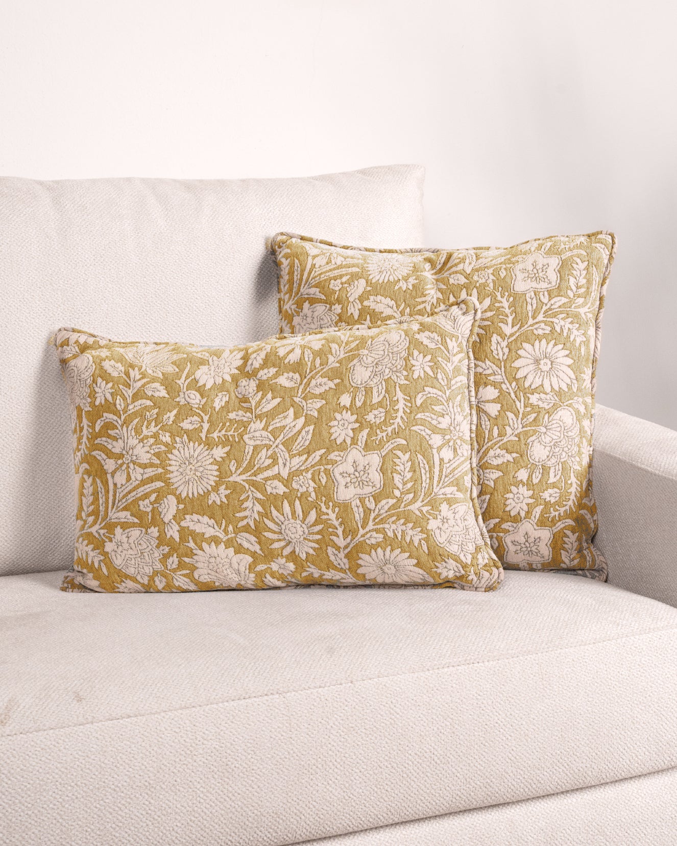 Cojín Jacquard Chenilla Mastella Ocre