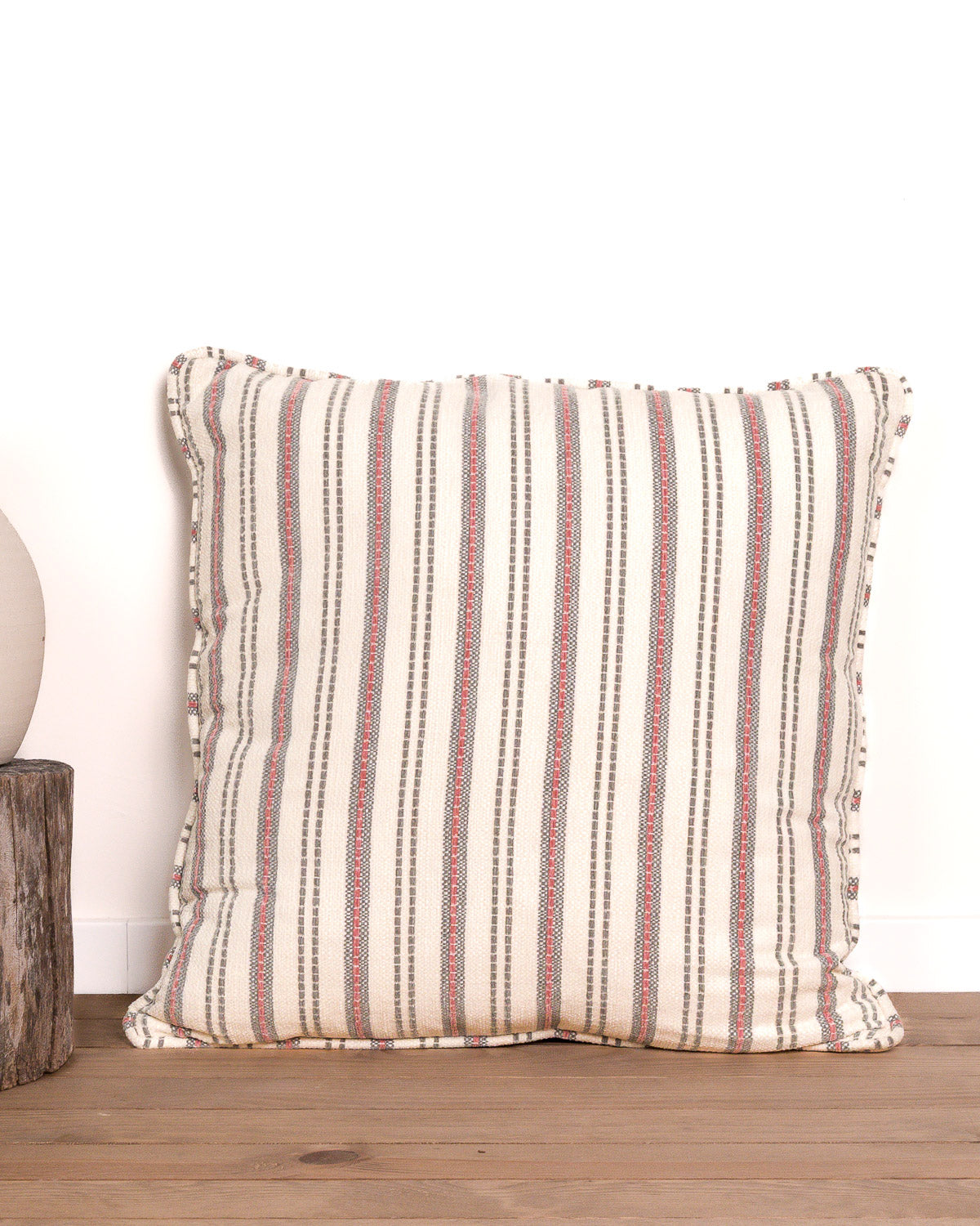 Cojín Jacquard Chenilla Raya Segovia Verde Seco