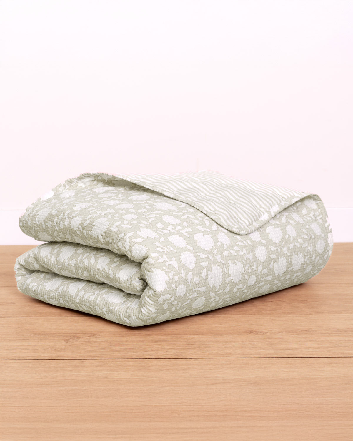 Colcha Seersucker Mozarabe verde seco