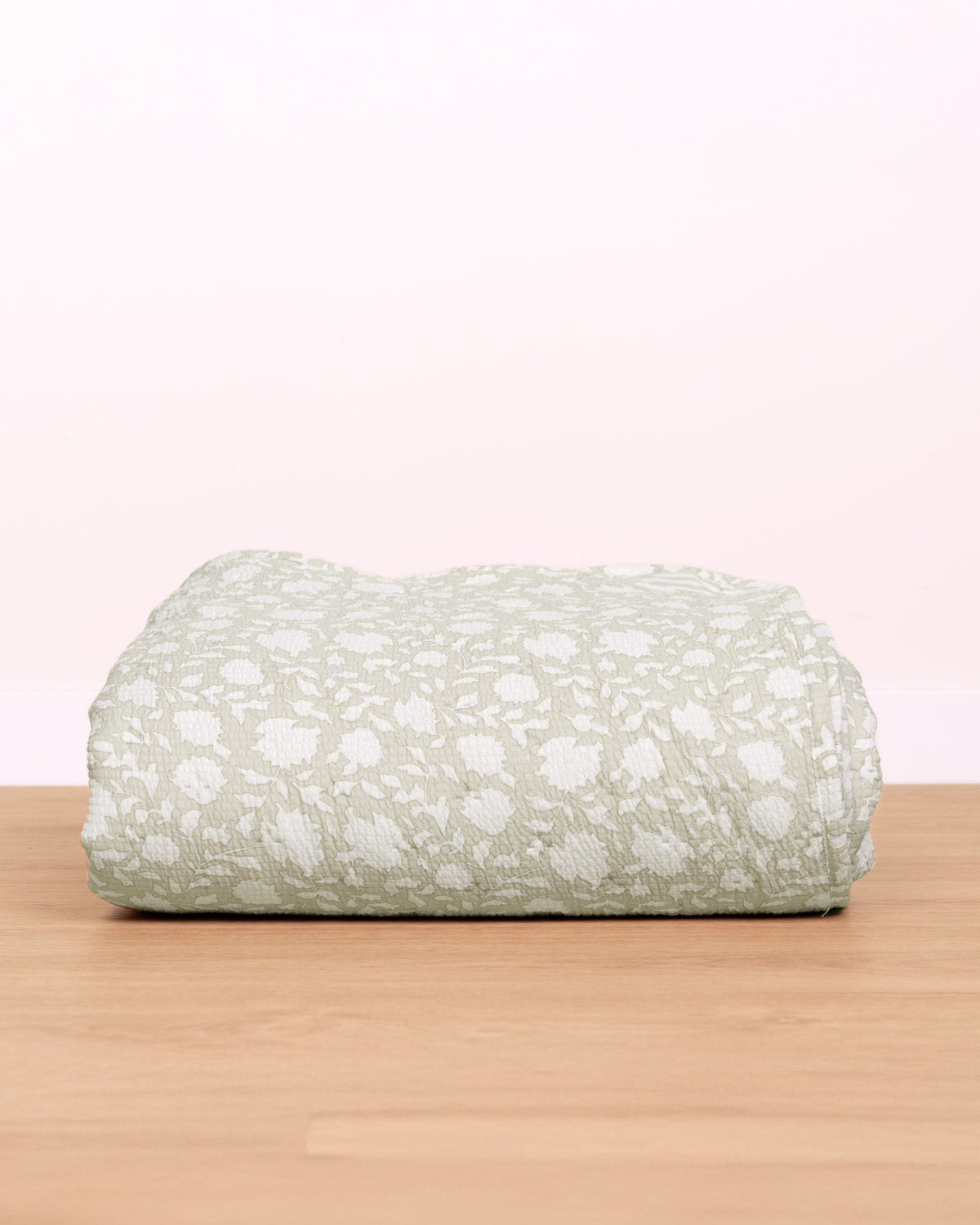 Colcha Seersucker Mozarabe verde seco