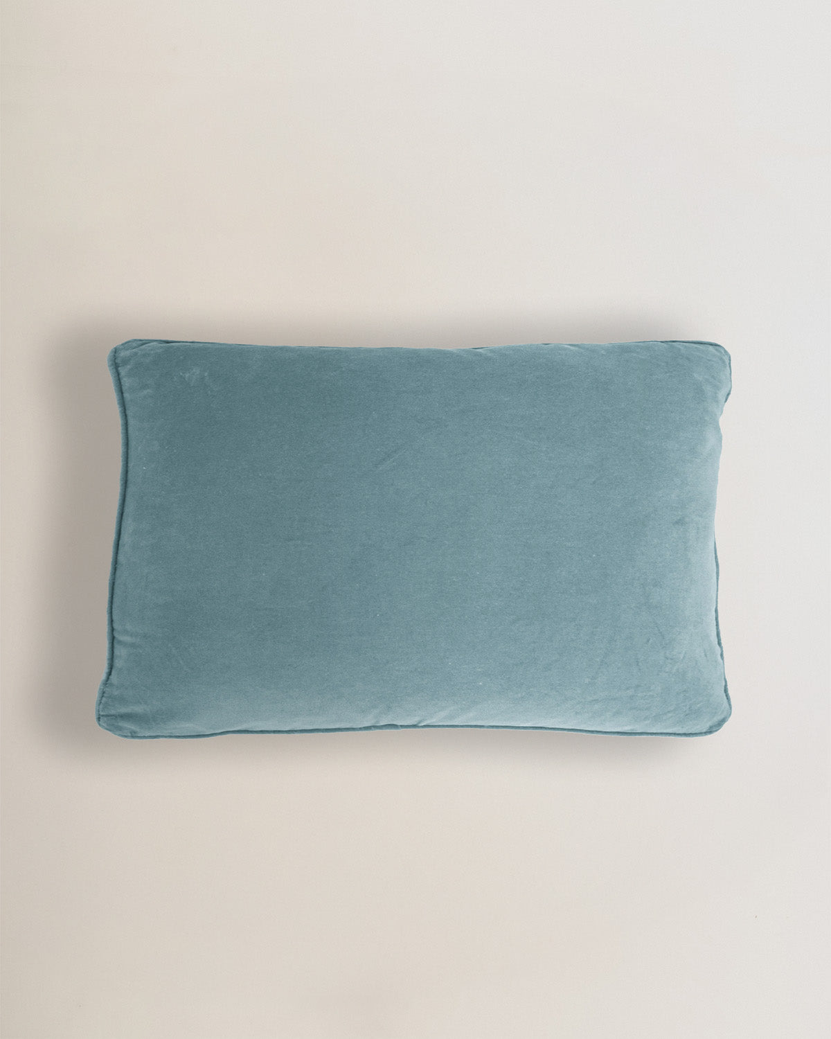 Cojín algodón terciopelo azul keike
