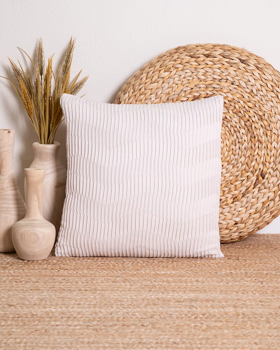 Nouveau coussin Trace en daim naturel