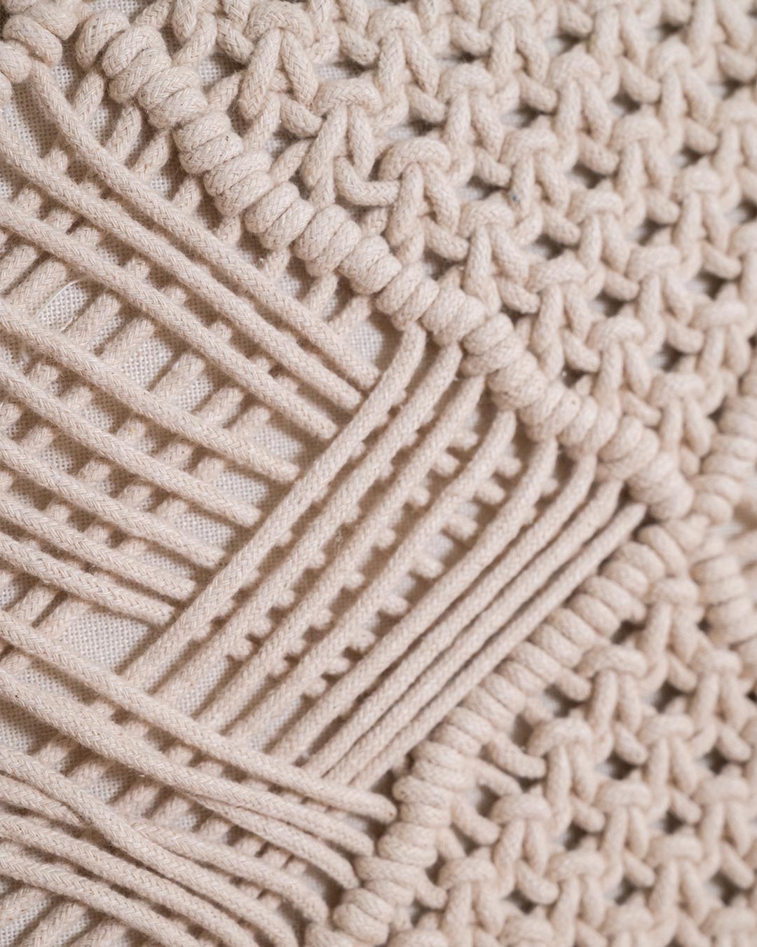 Cojín Minoto Macramé Algodón Natural