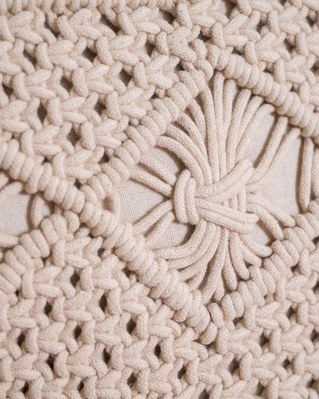 Cojín Presire Macramé Algodón Natural