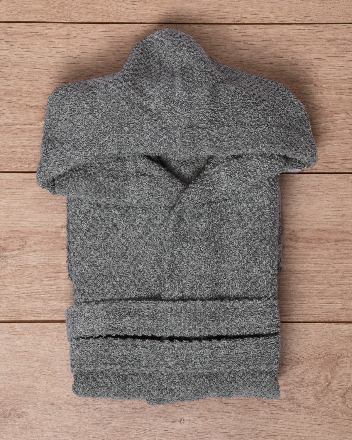 Albornoz Capucha 450g Chenilla Liso Azul Keike