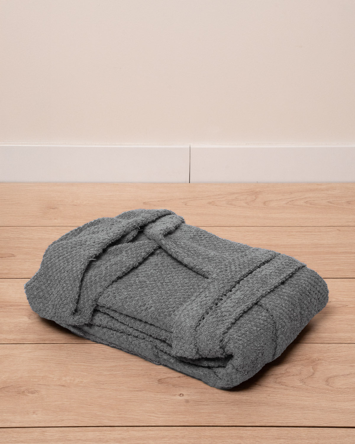 Albornoz Capucha 450g Chenilla Liso Azul Keike