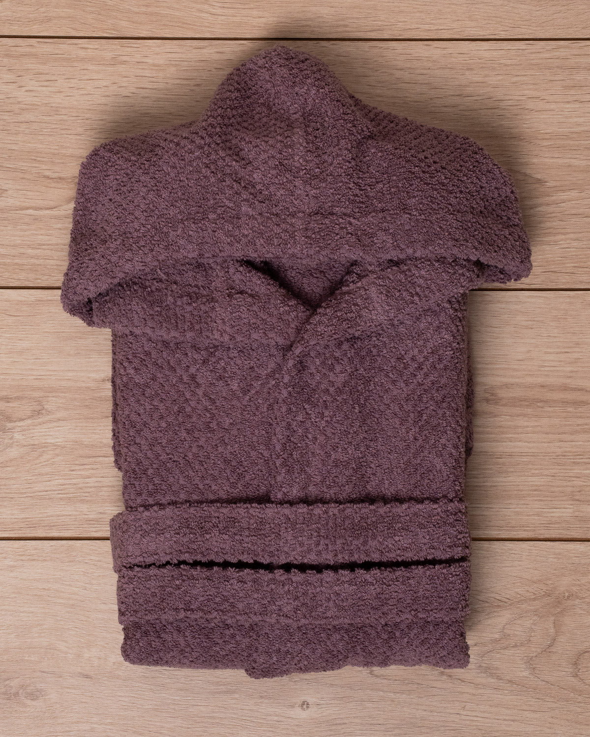Albornoz Capucha 450g Chenilla Liso Morado Seco
