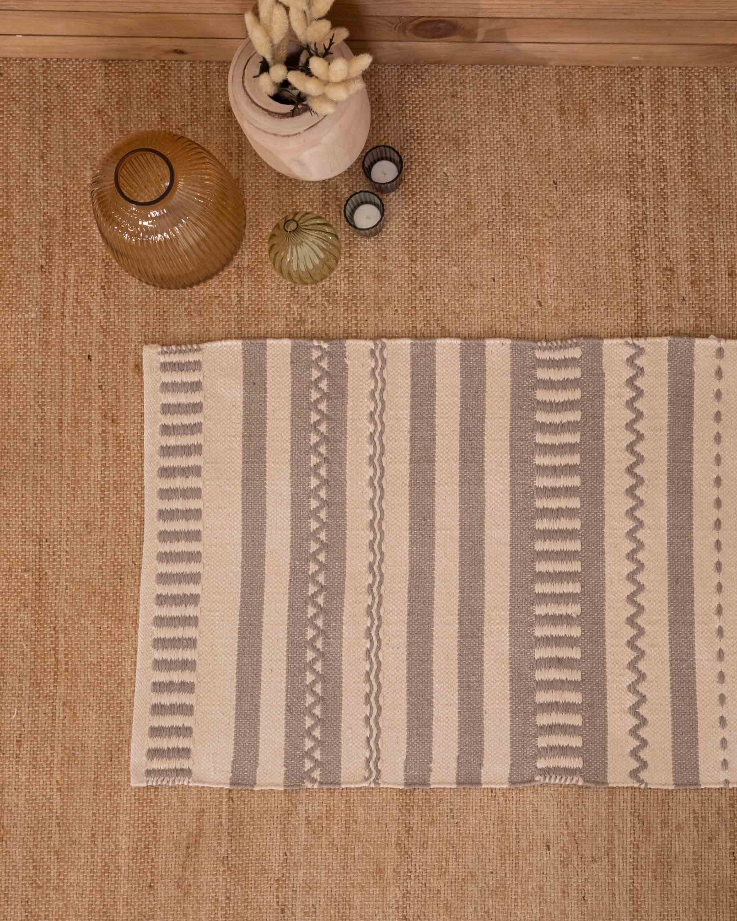 Alfombra Algodón Leito Gris Claro