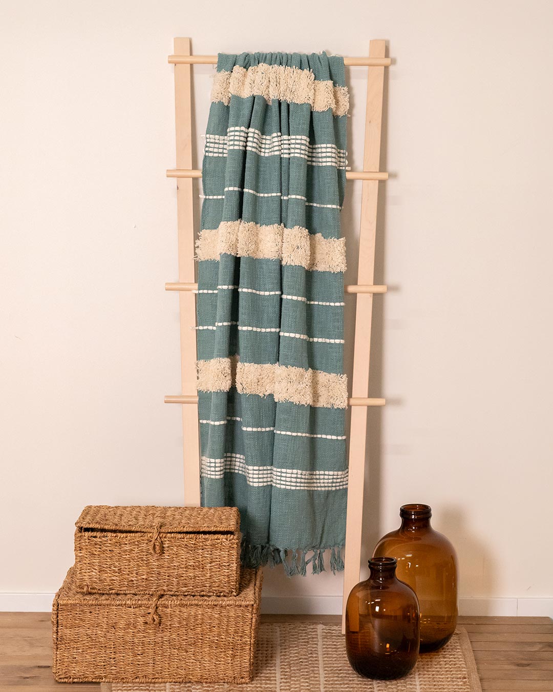 Domus, tartan en coton vert menthe