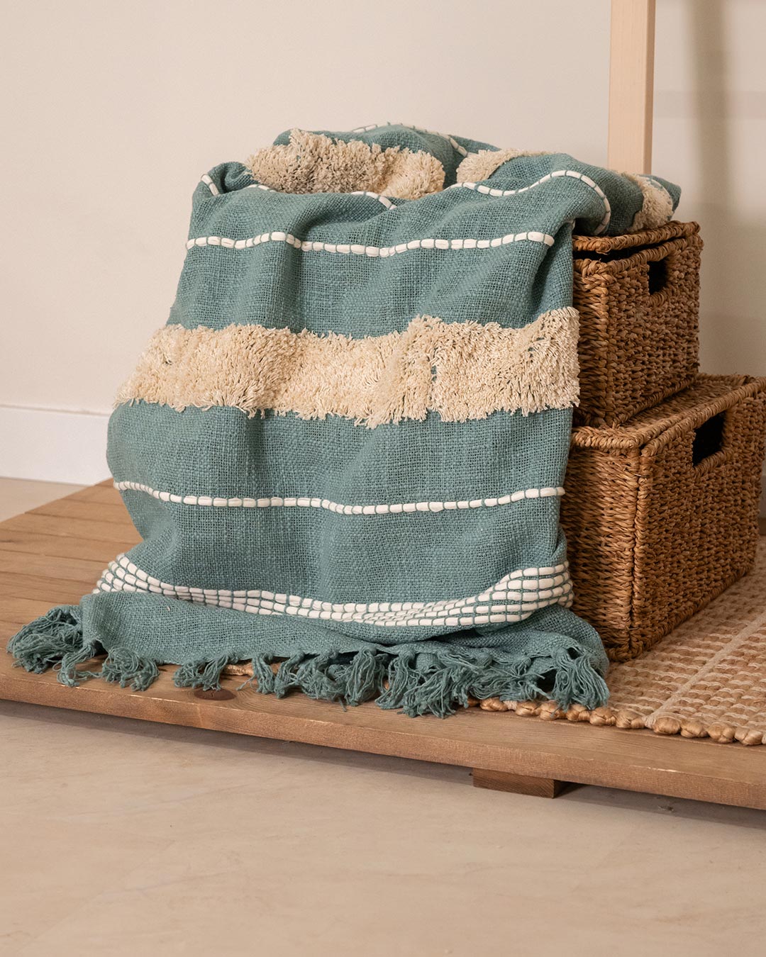 Domus, tartan en coton vert menthe