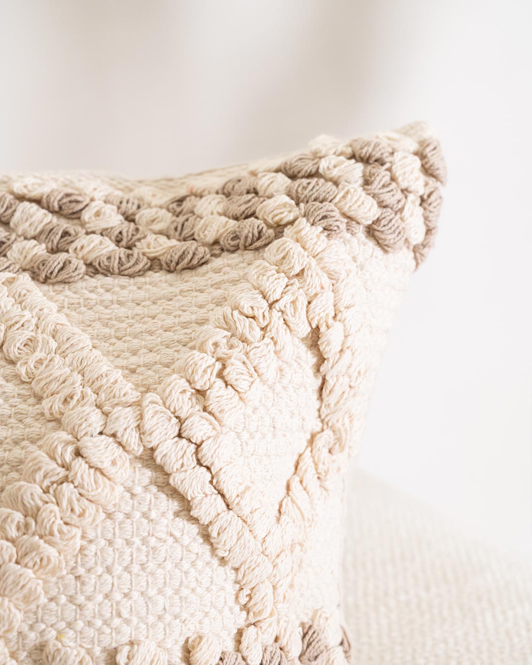 Taupe Cotton Basette Cushion
