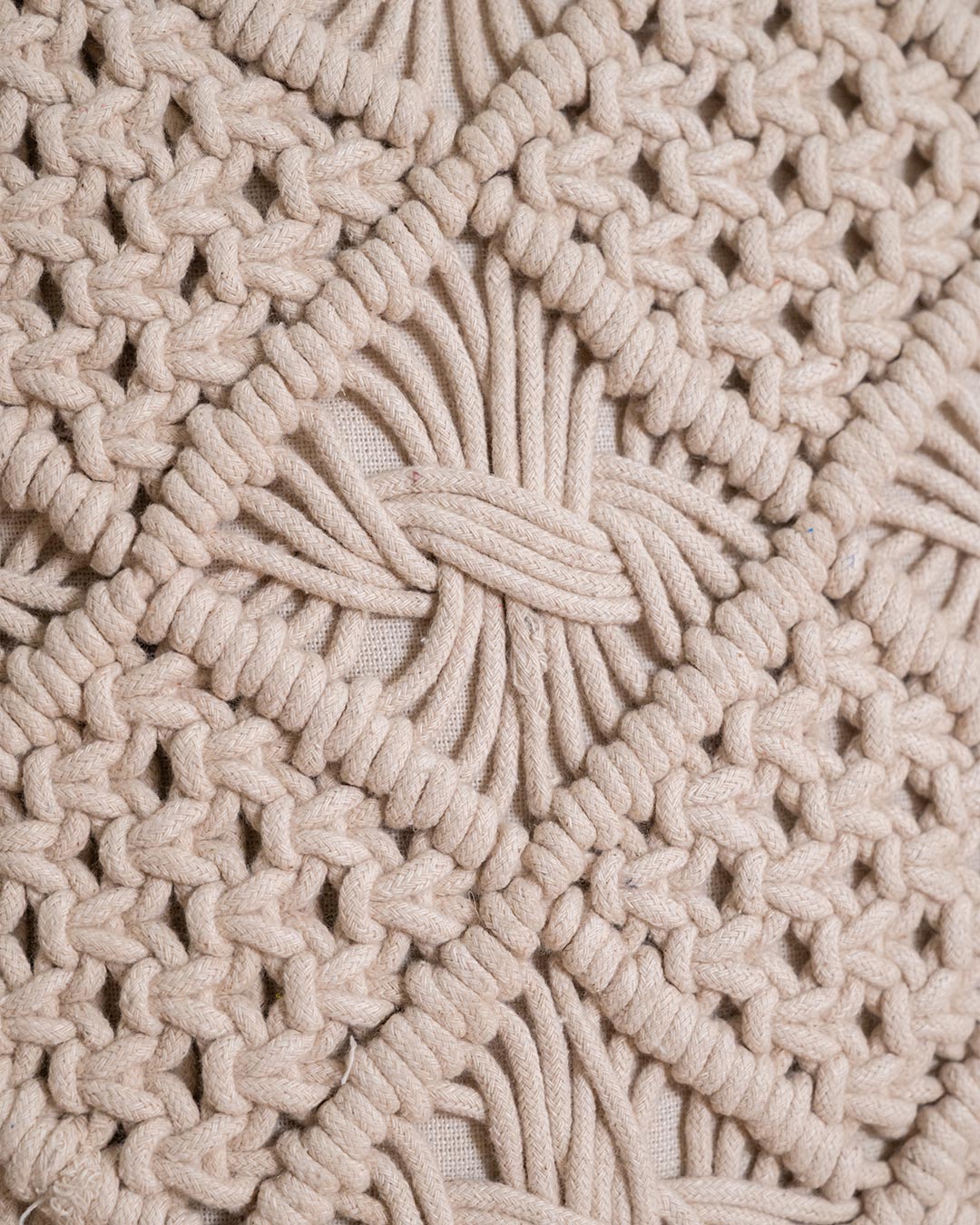 Cojín Nador Macramé Algodón Natural