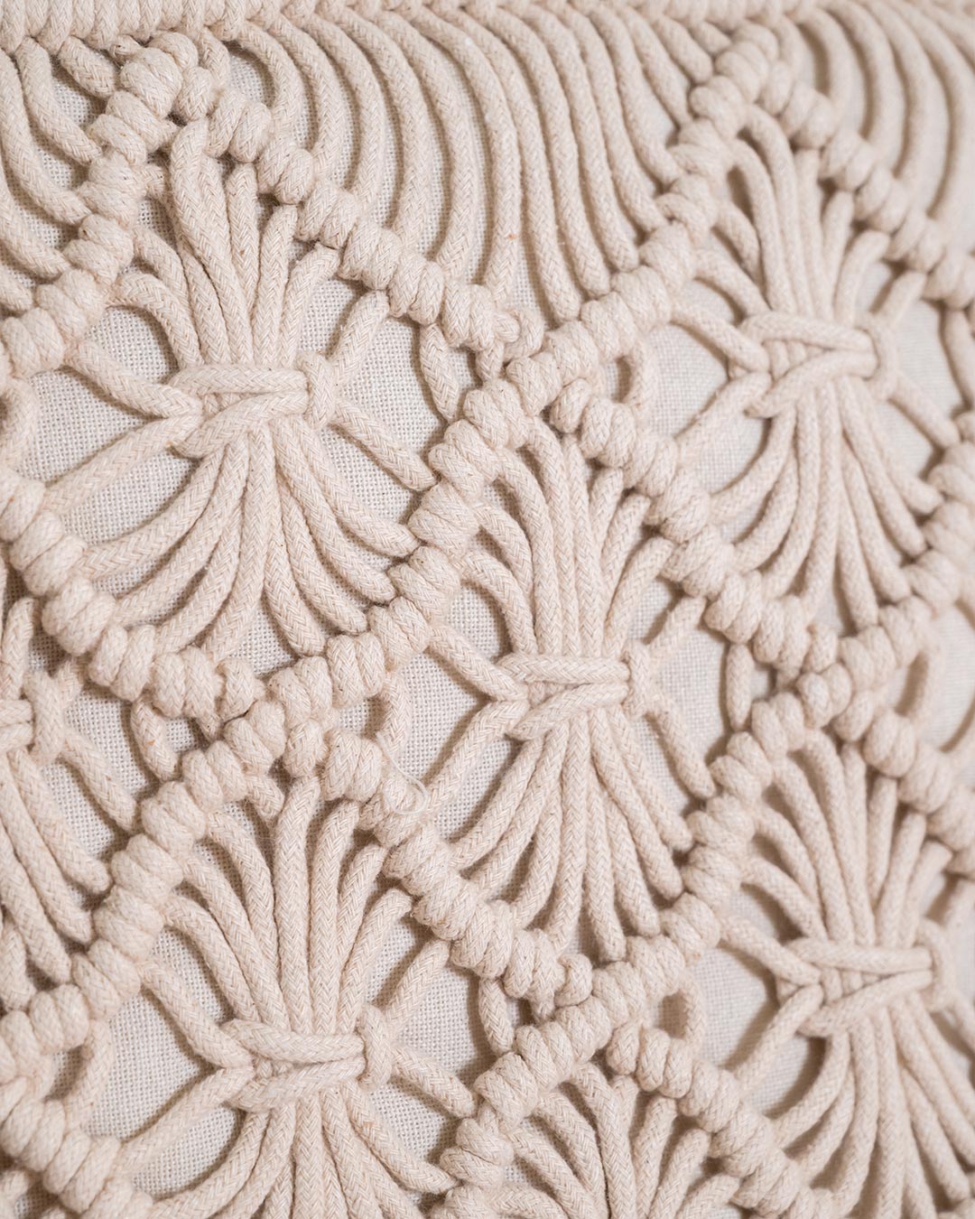 Cojín Valiartis Macramé Algodón Natural