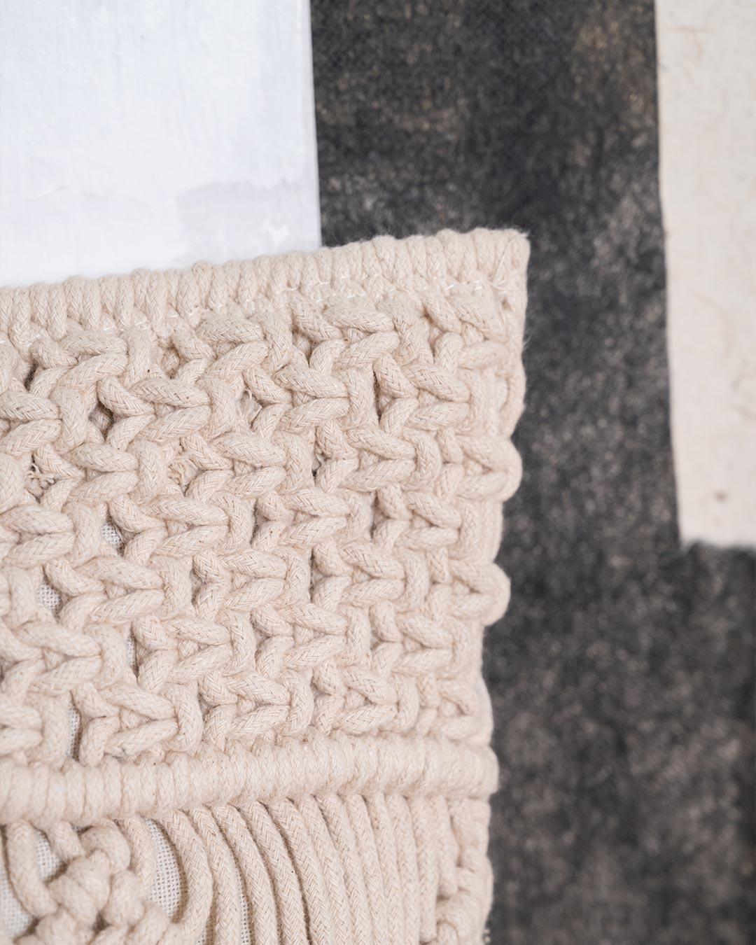 Cojín Valiartis Macramé Algodón Natural