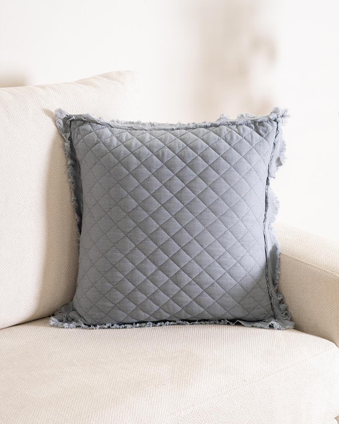 Cojín Flecos Liso Azul Keike
