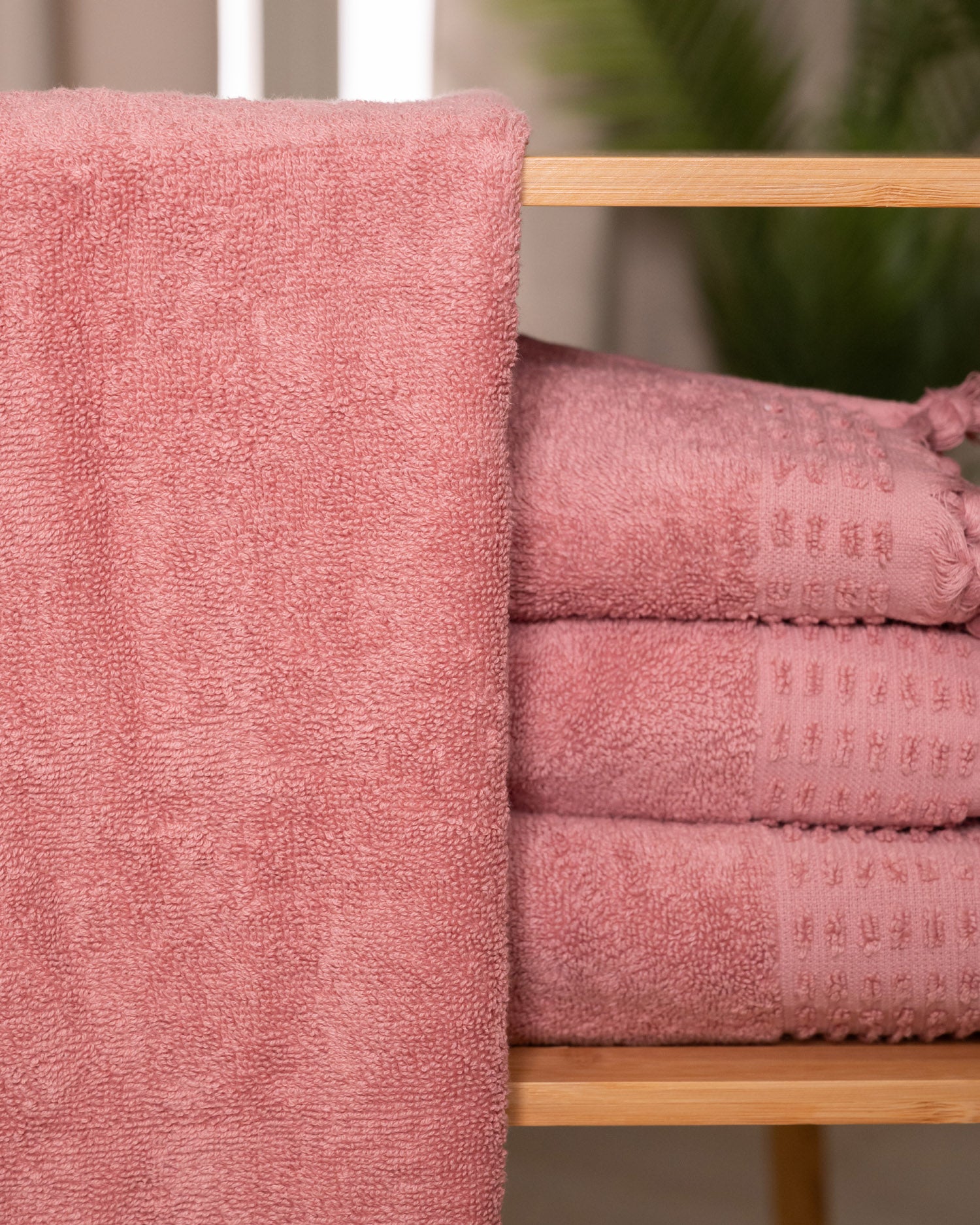 Toalla Flecos Lisa 550g Rosa Keike