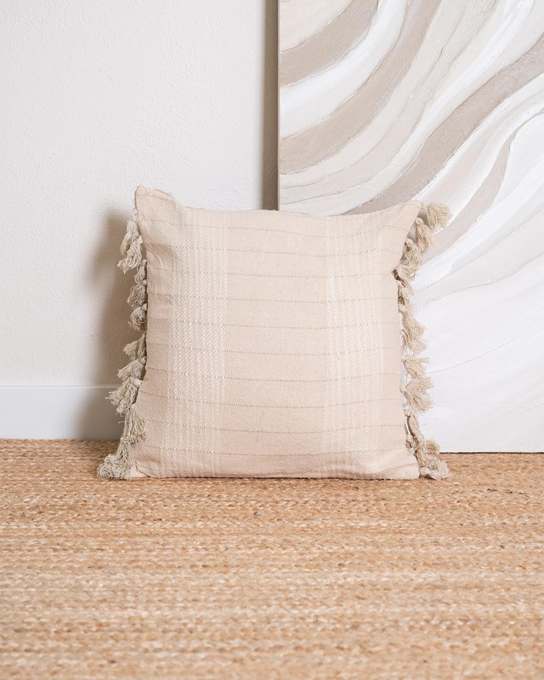 Coussin Nundia en coton naturel