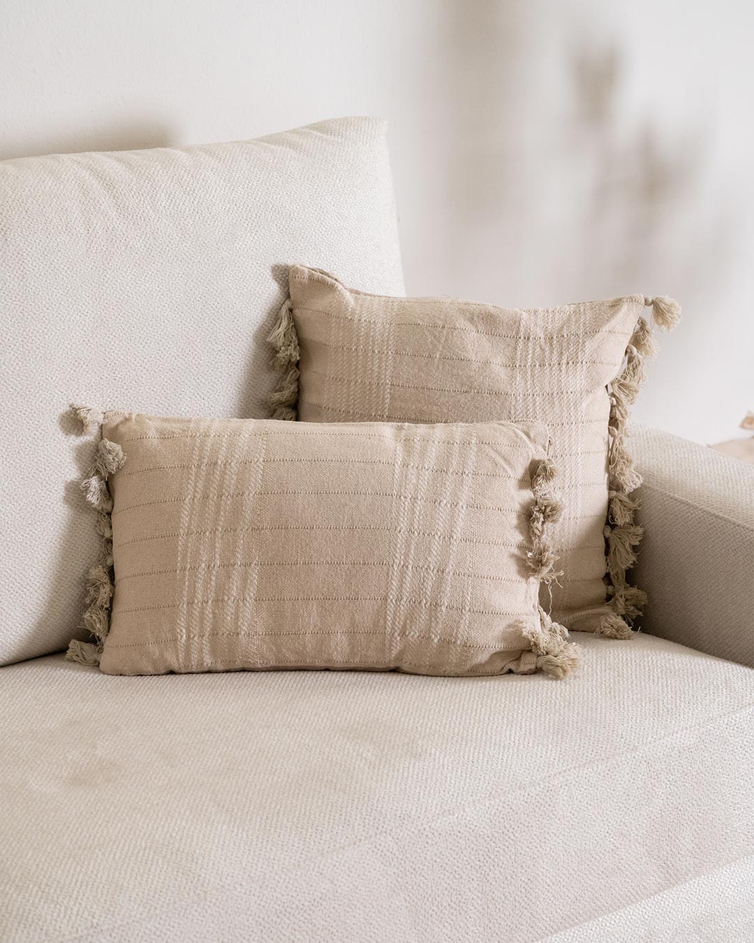 Coussin Nundia en coton naturel
