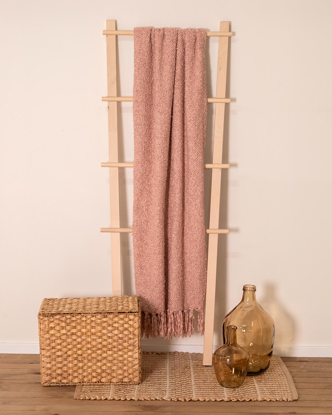 Plaid Nudos Liso Rosa Keike