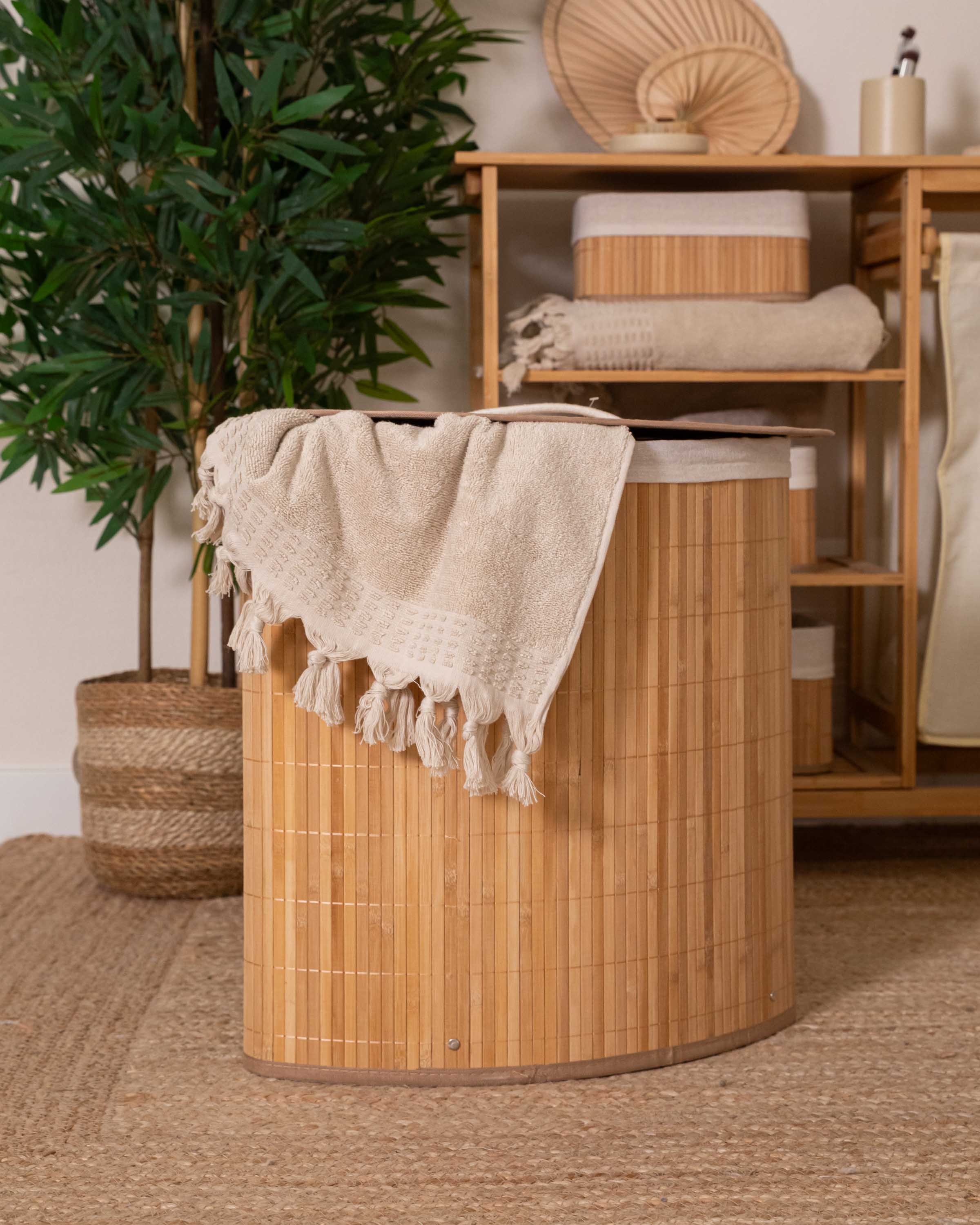 Cesto Ropa Almatine Plegable Bambú