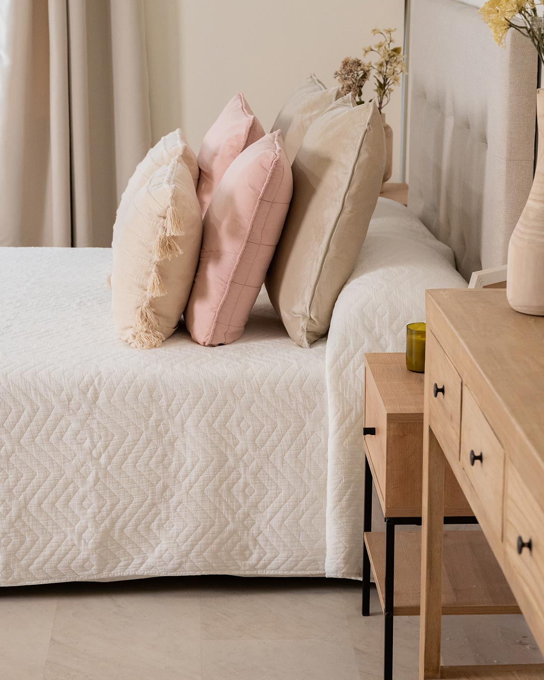 Colcha Jacquard Nela Blanco