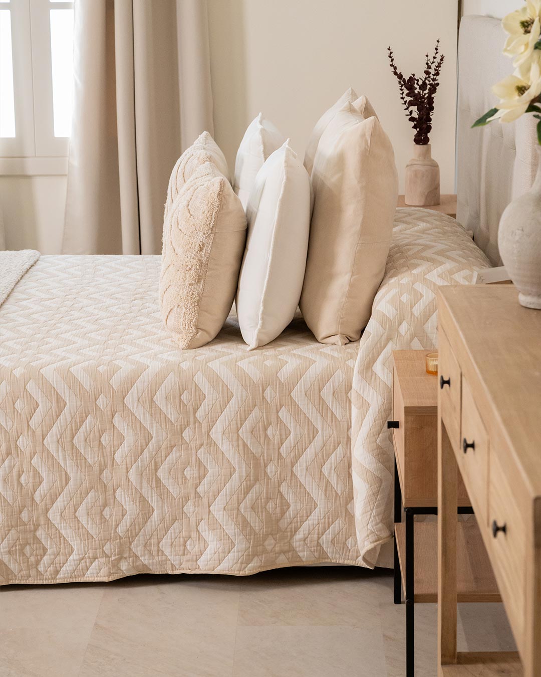 Couvre-lit en coton jacquard par-dessus