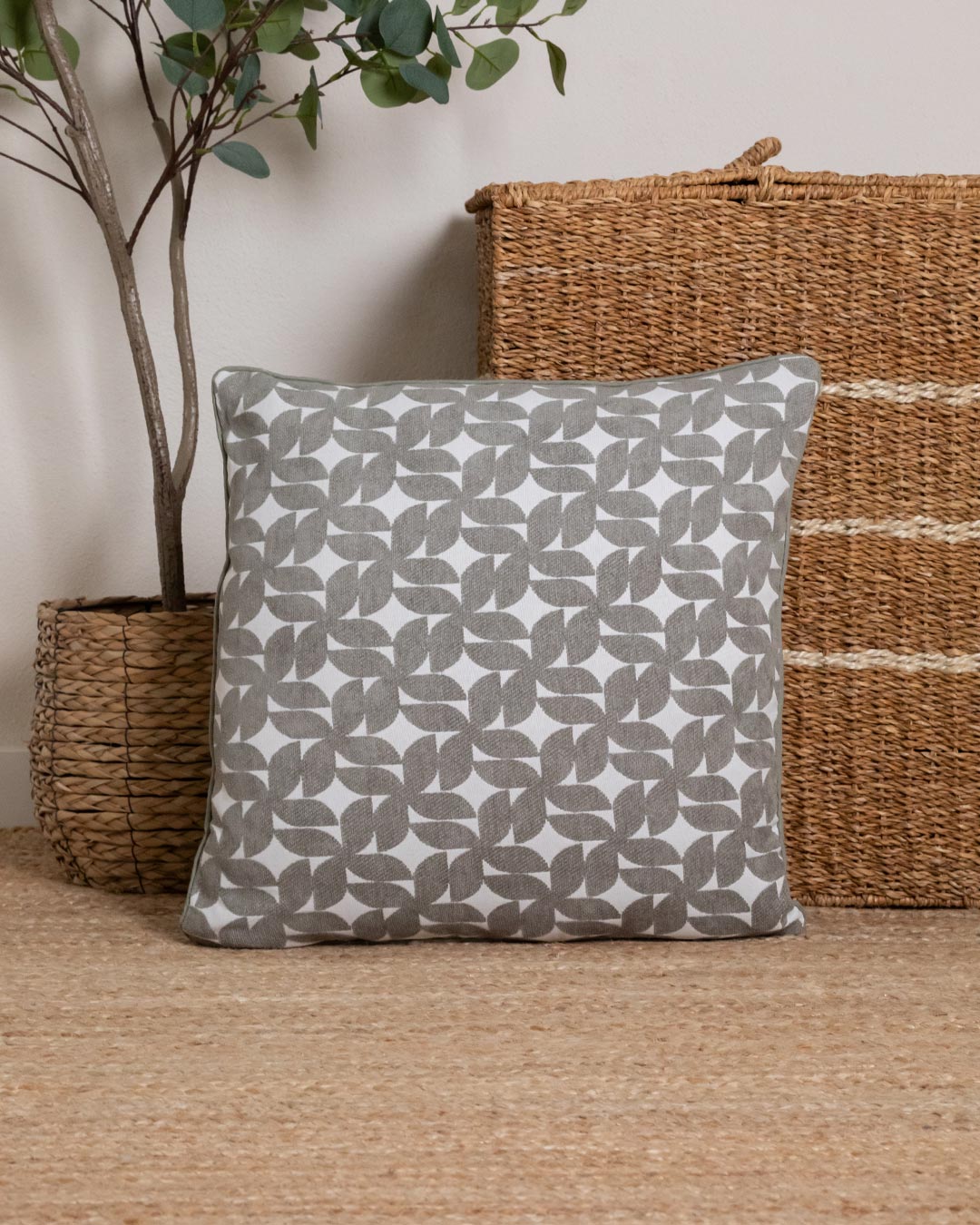 Cojín Jacquard Chenilla Keira Verde Seco