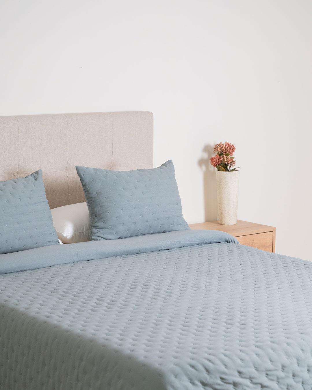 Funda Nórdica Acolchada Perforada Azul Keike