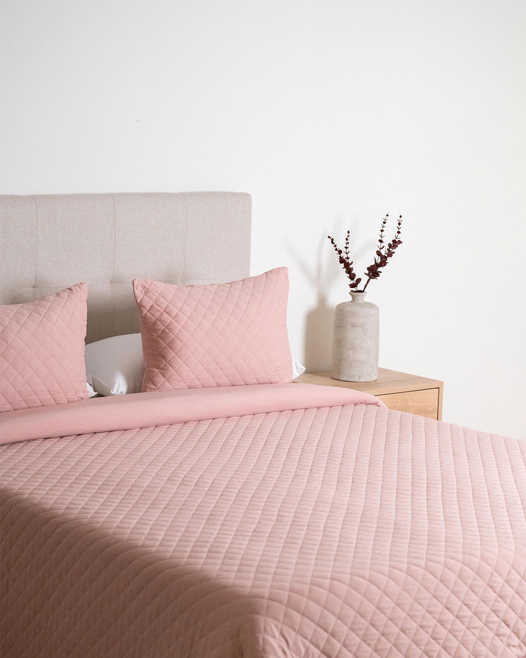 Funda Nórdica Acolchada Diagonal Rosa Keike