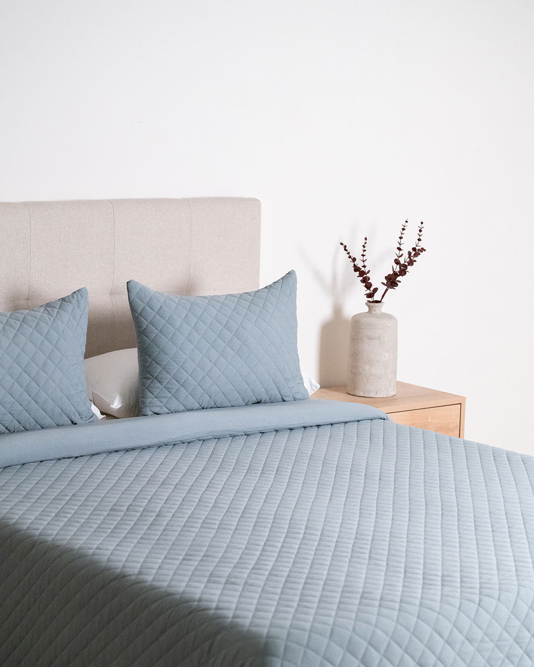 Funda Nórdica Acolchada Diagonal Azul Keike