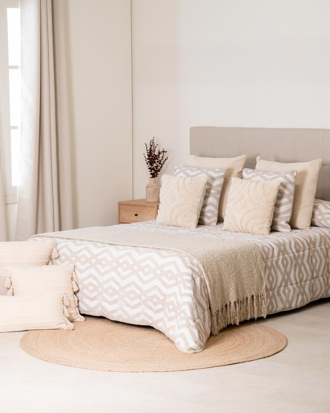 Colcha Jacquard Nela Doble Tela Verano Topo