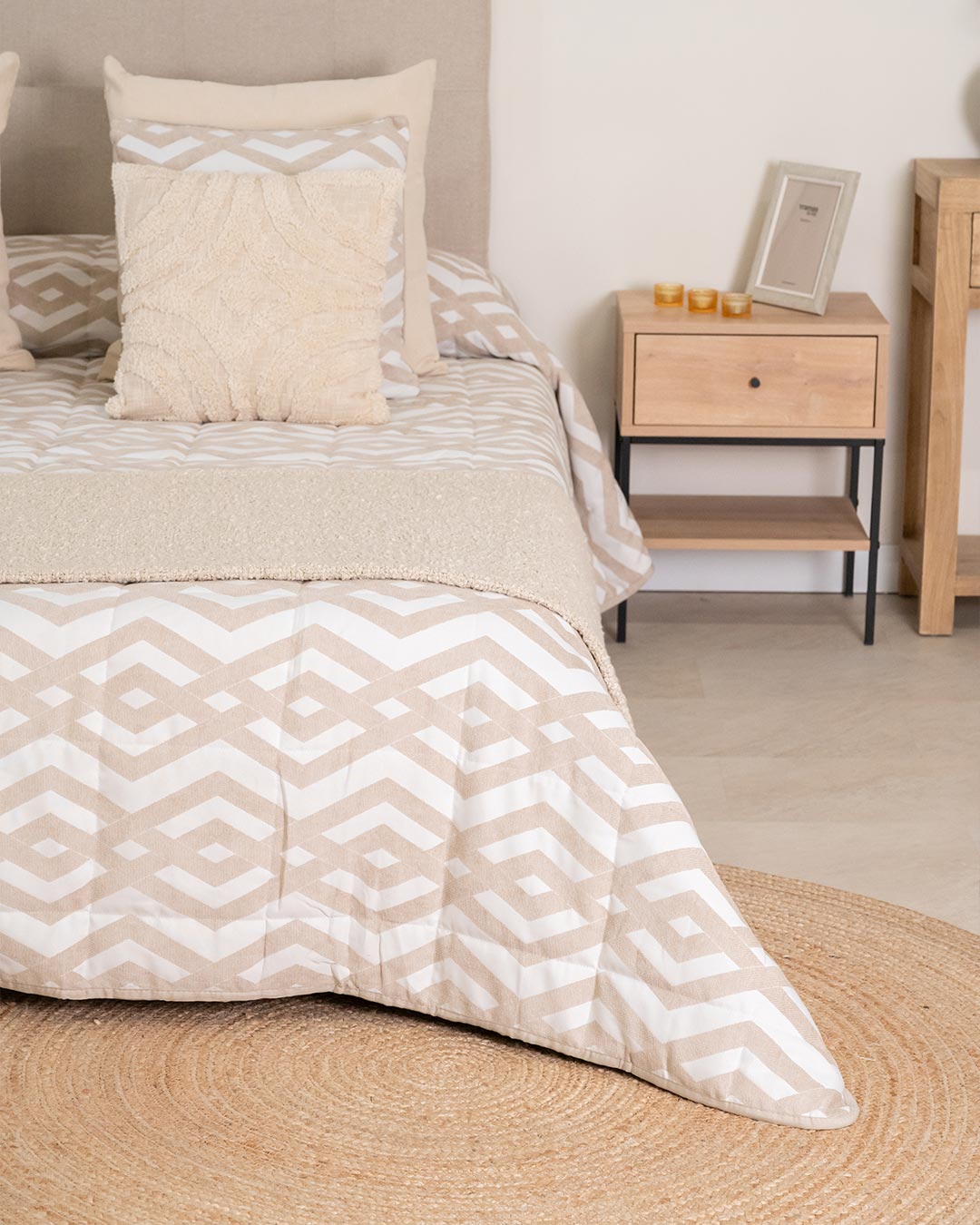 Colcha Jacquard Nela Doble Tela Verano Topo