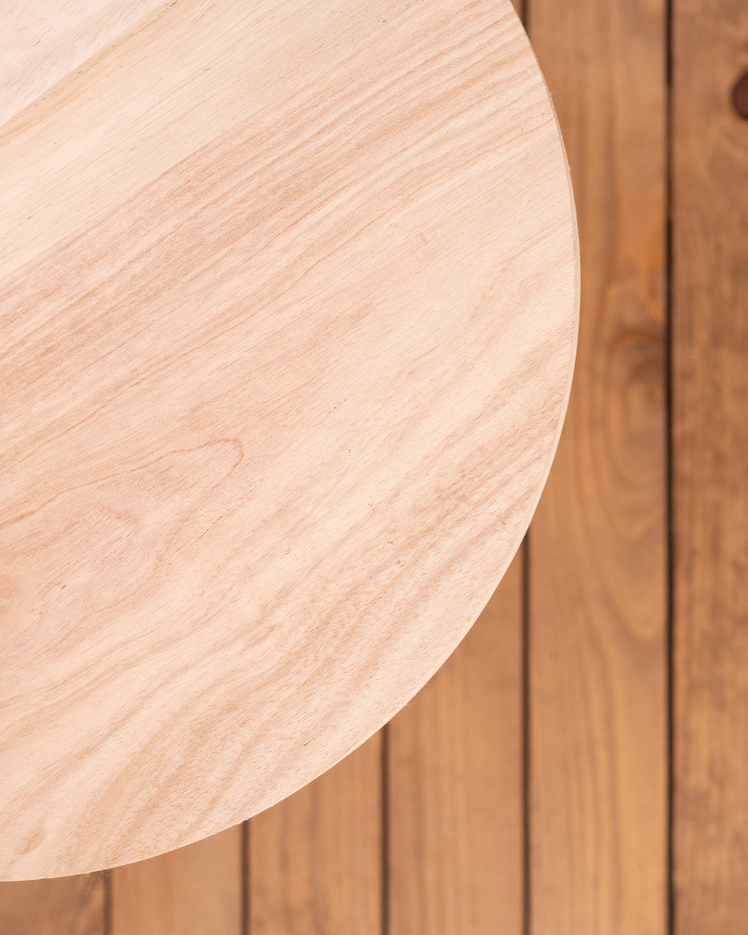 Mesa Auxiliar Redonda Madera Natural