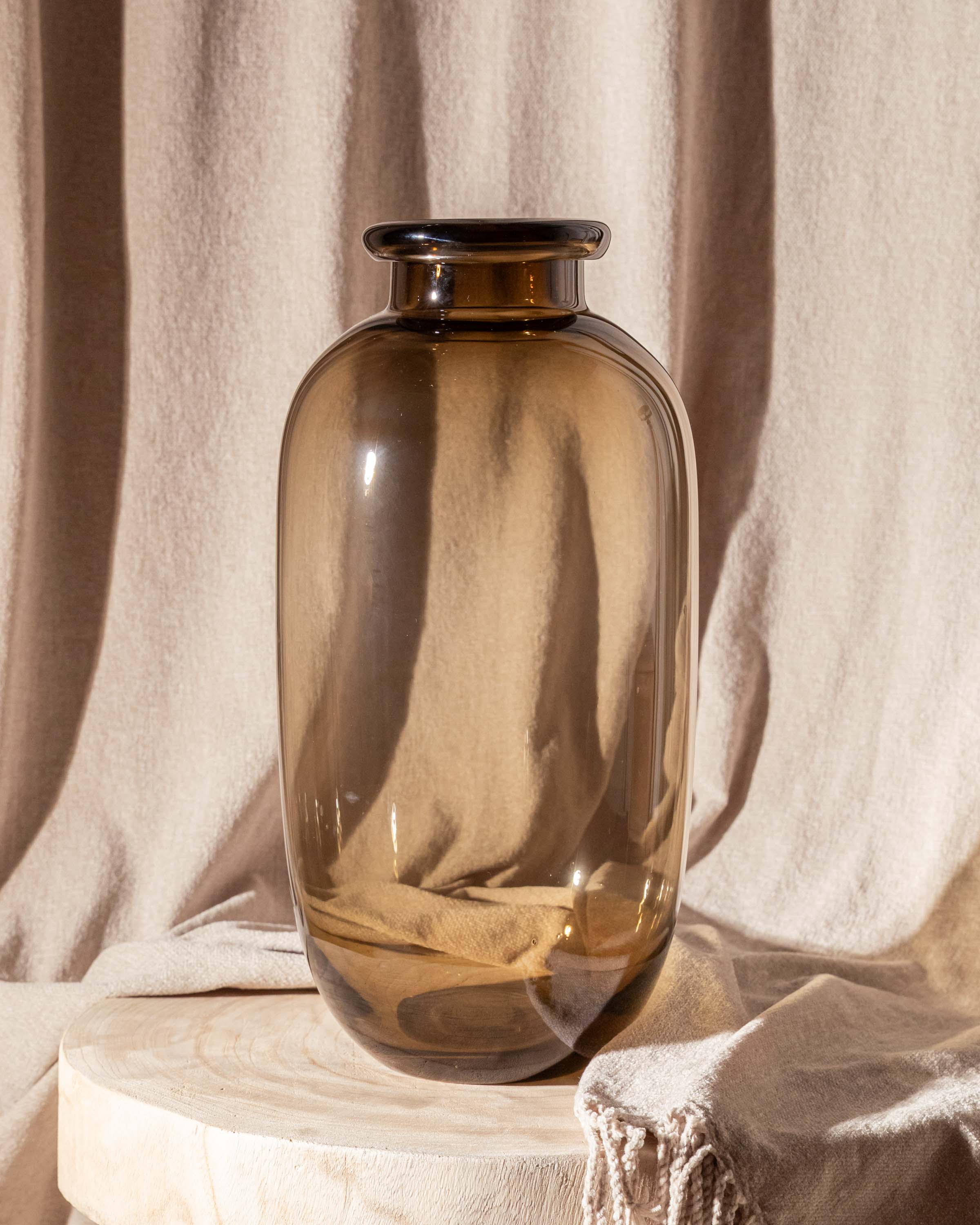Jarrón Cristal Grande Gris