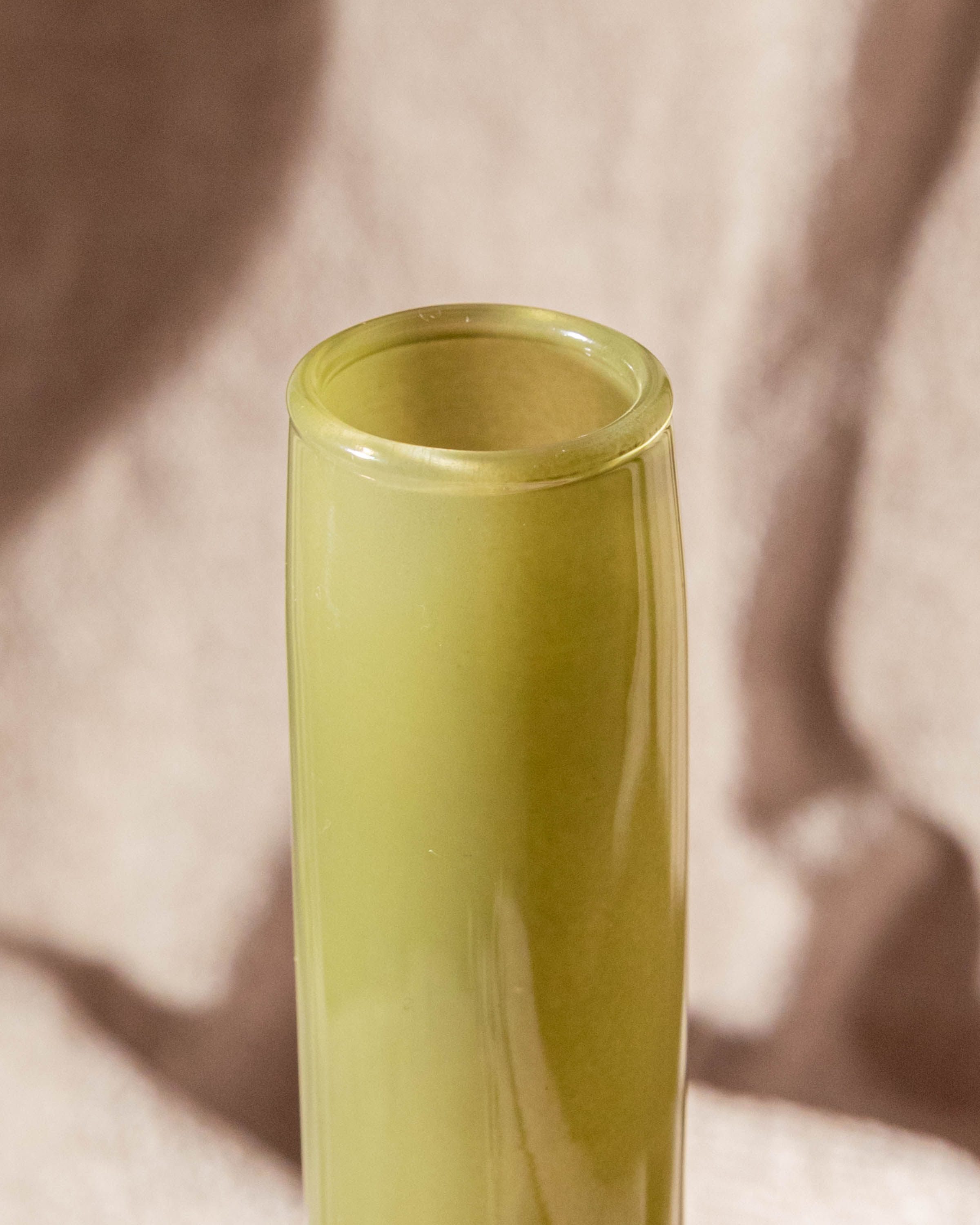 Jarrón Cristal Cuello Largo Verde