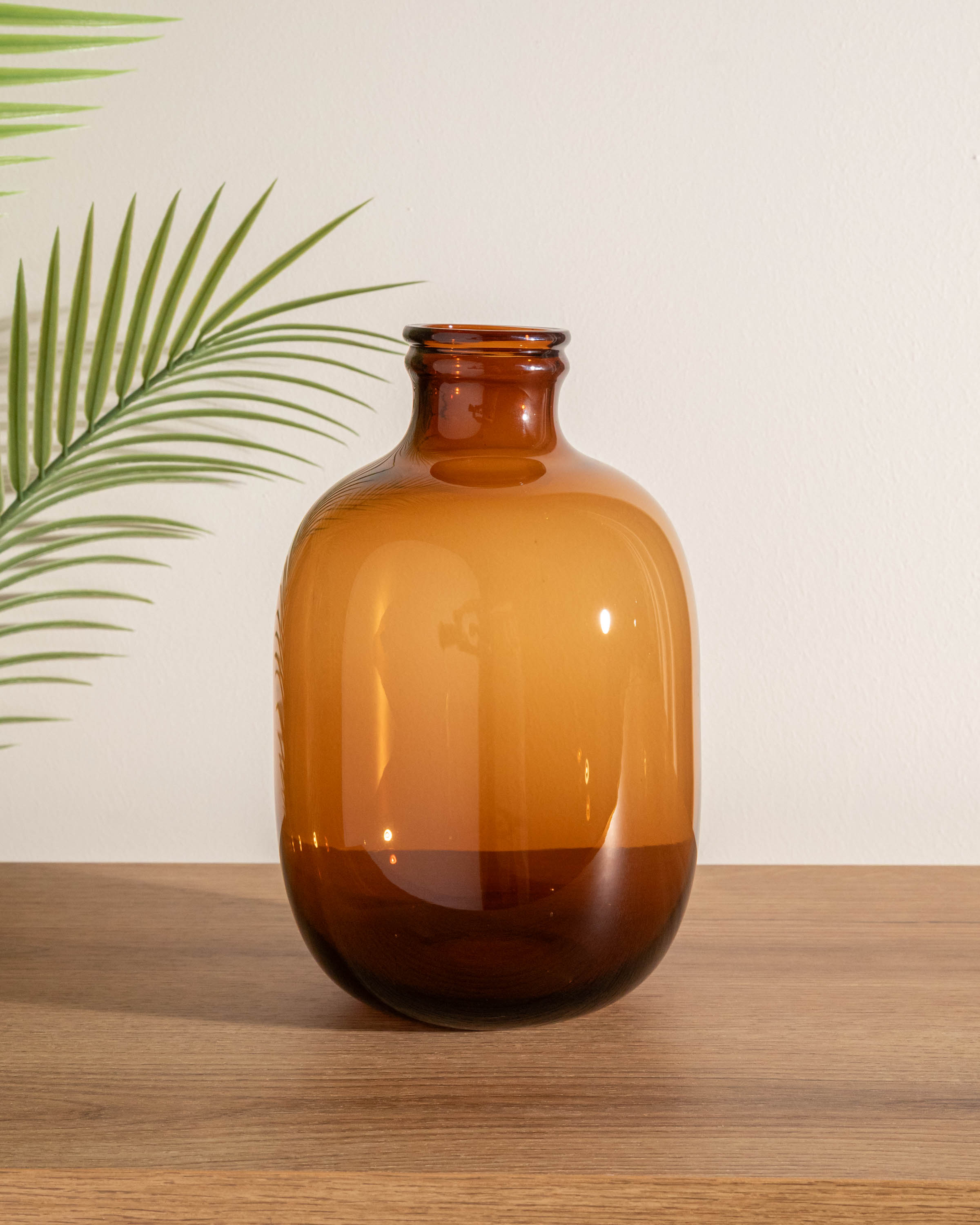 Jarrón Cristal Ámbar Marrón
