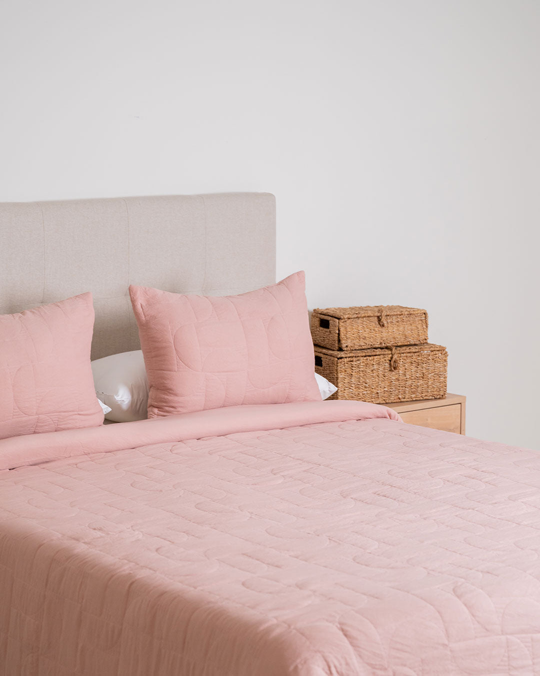 Funda Nórdica Acolchada Retro Rosa Keike