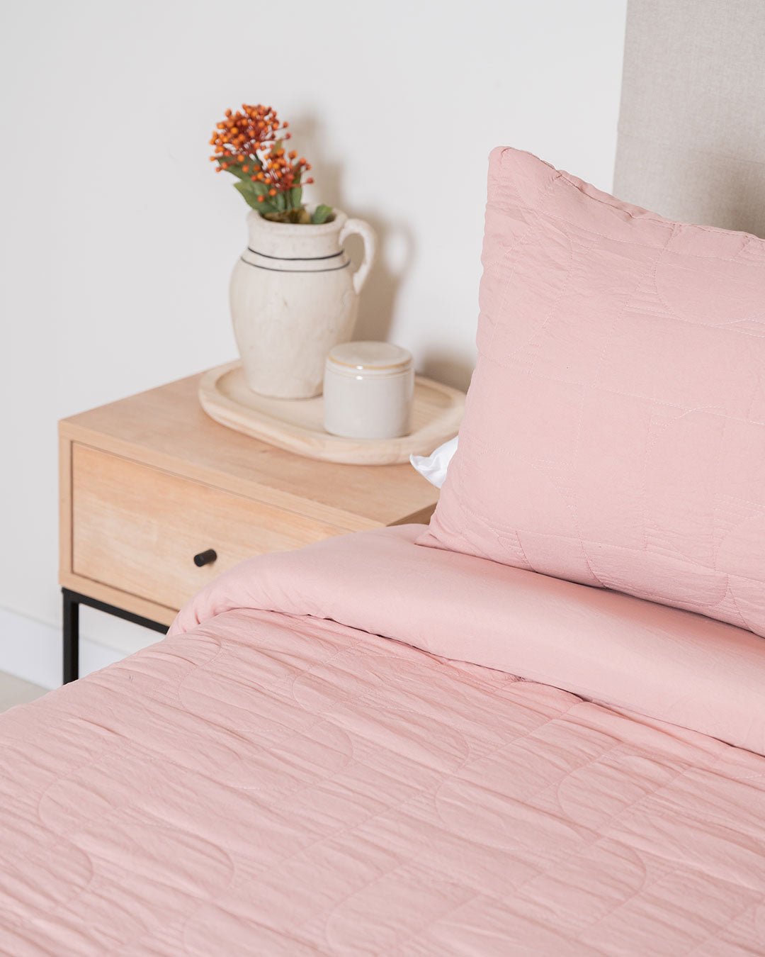 Funda Nórdica Acolchada Retro Rosa Keike