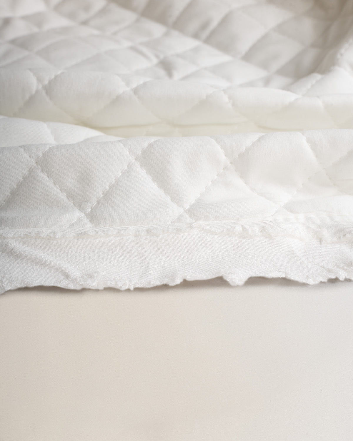 Colcha Flecos Lisa Blanca