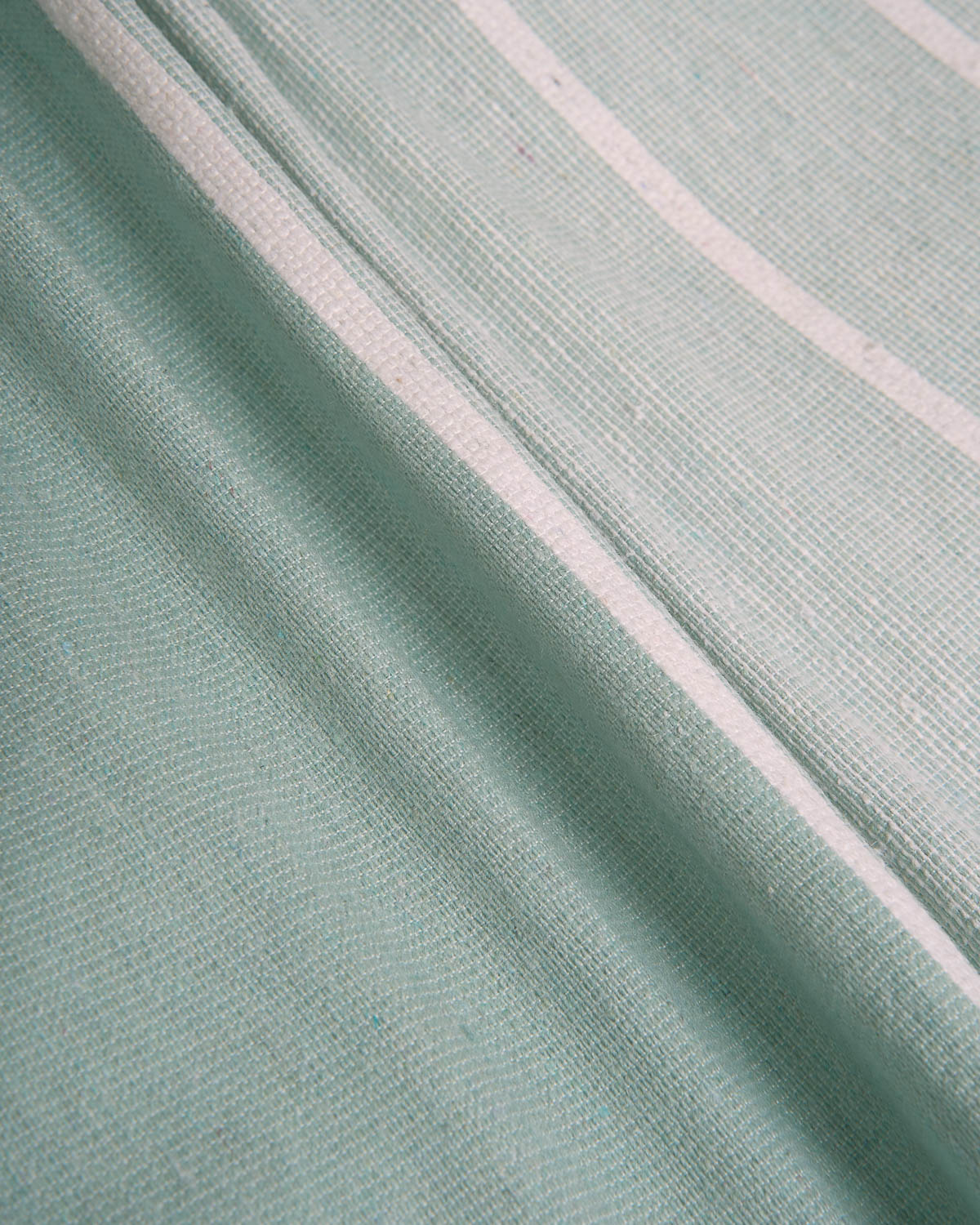 Multipurpose Wide Stripe Ottoman Tiffany Green