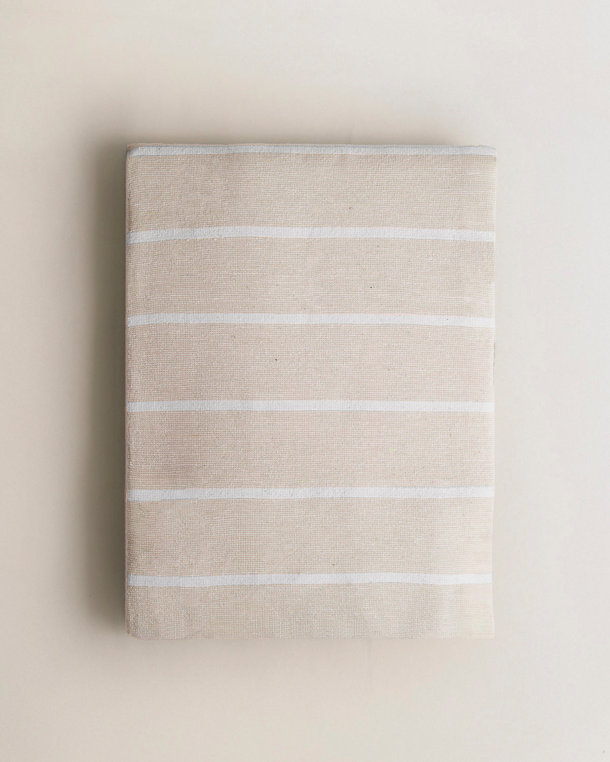 Multipurpose Wide Stripe Ottoman Taupe